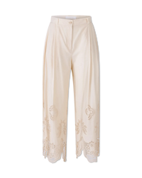 Guipure Trim Voile Pants - DIHSAN