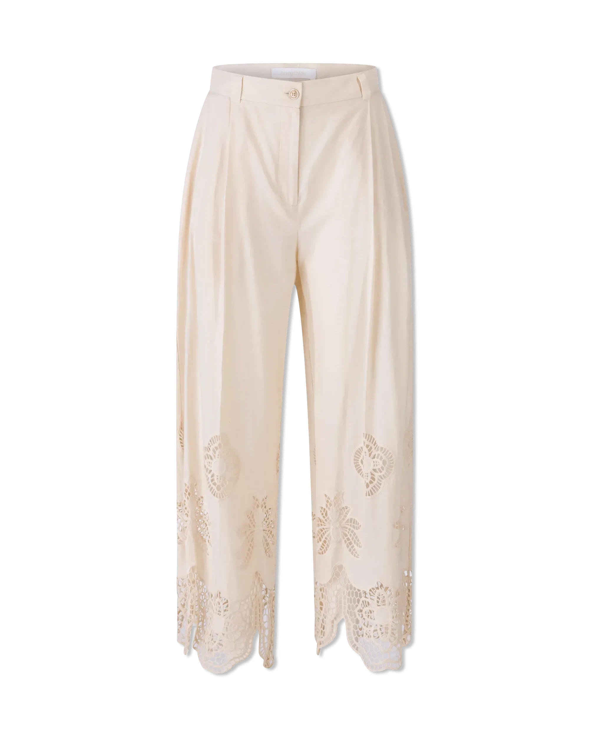 Guipure Trim Voile Pants - DIHSAN
