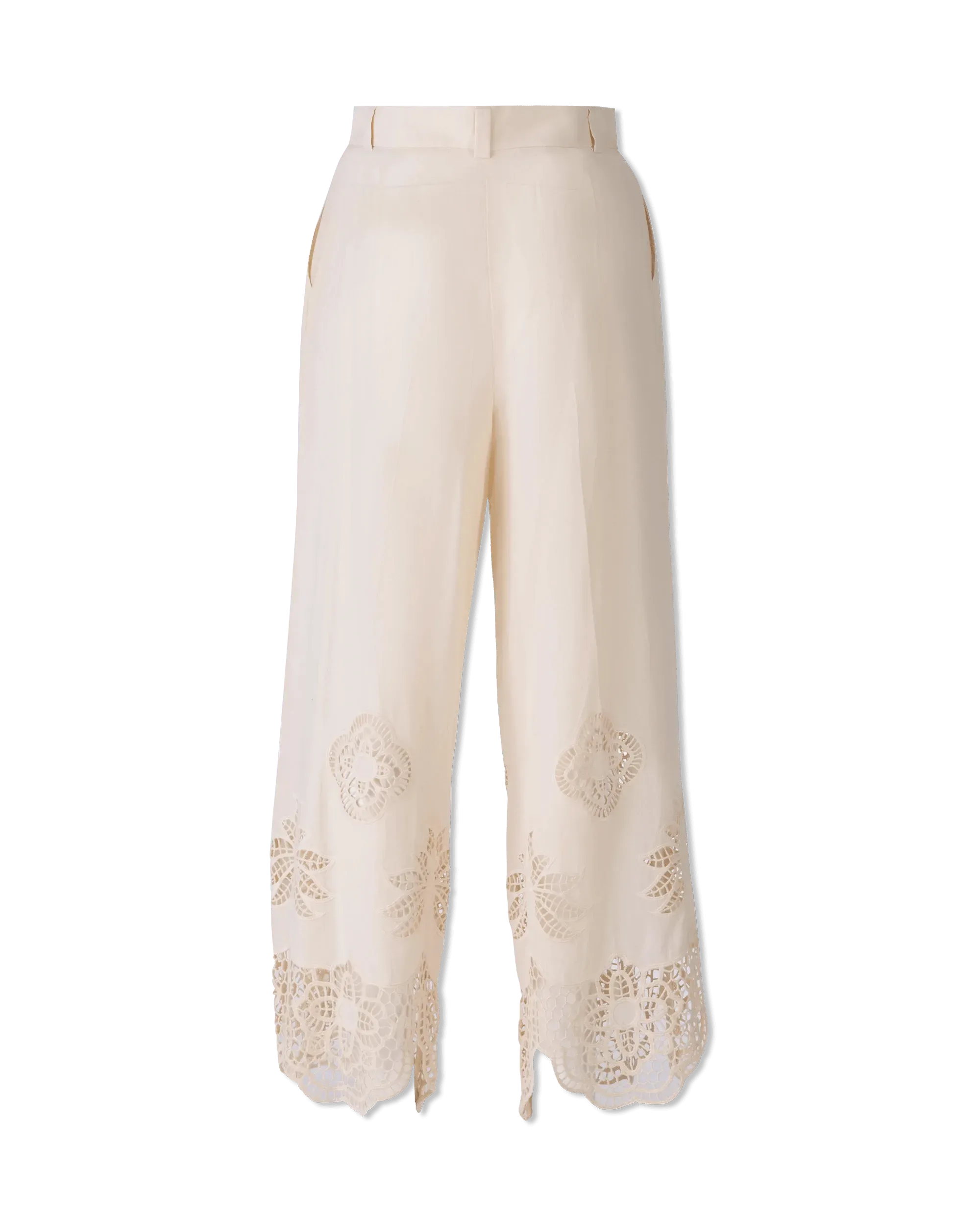 Guipure Trim Voile Pants - DIHSAN