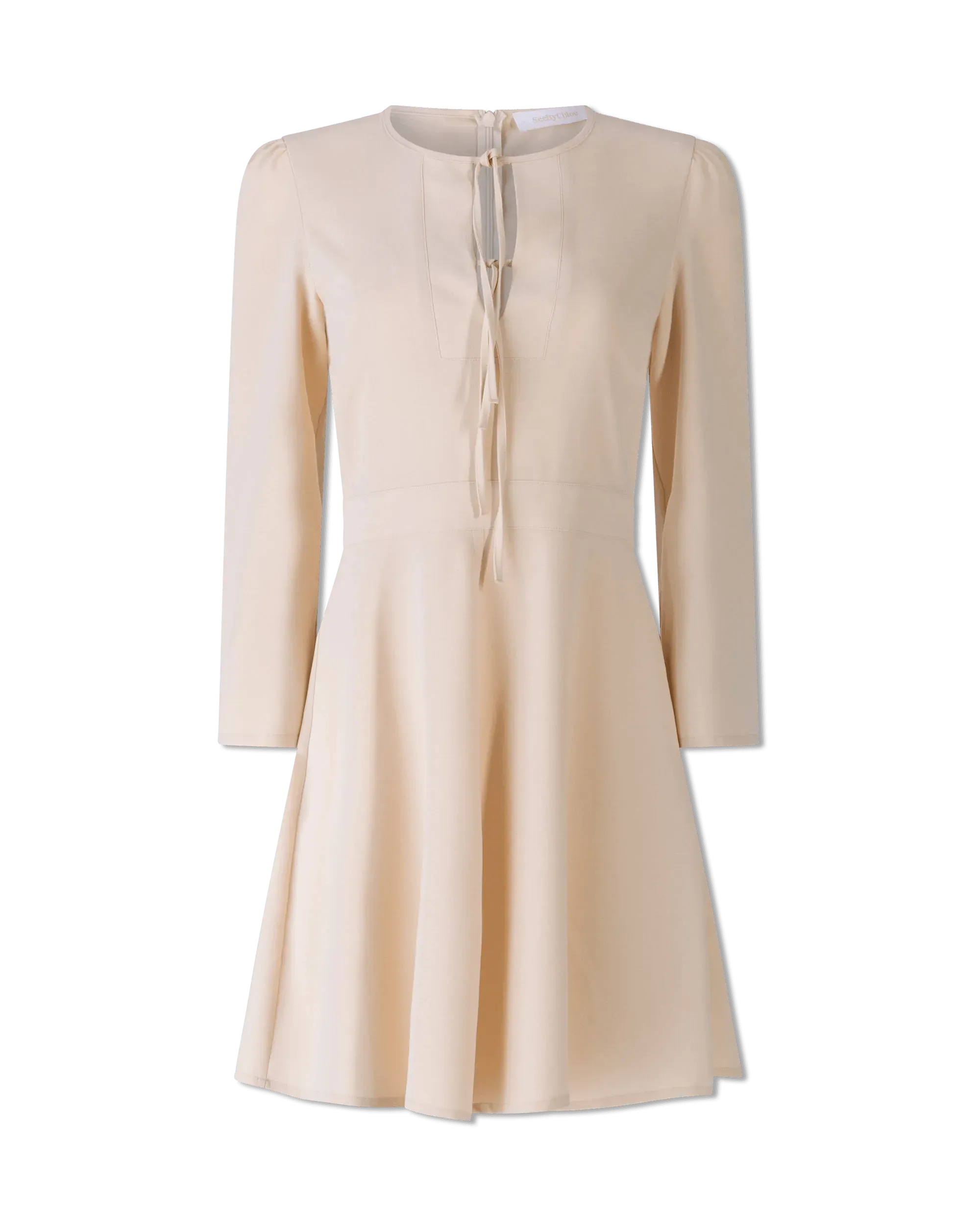 Bow Neck Crepe Dress - DIHSAN