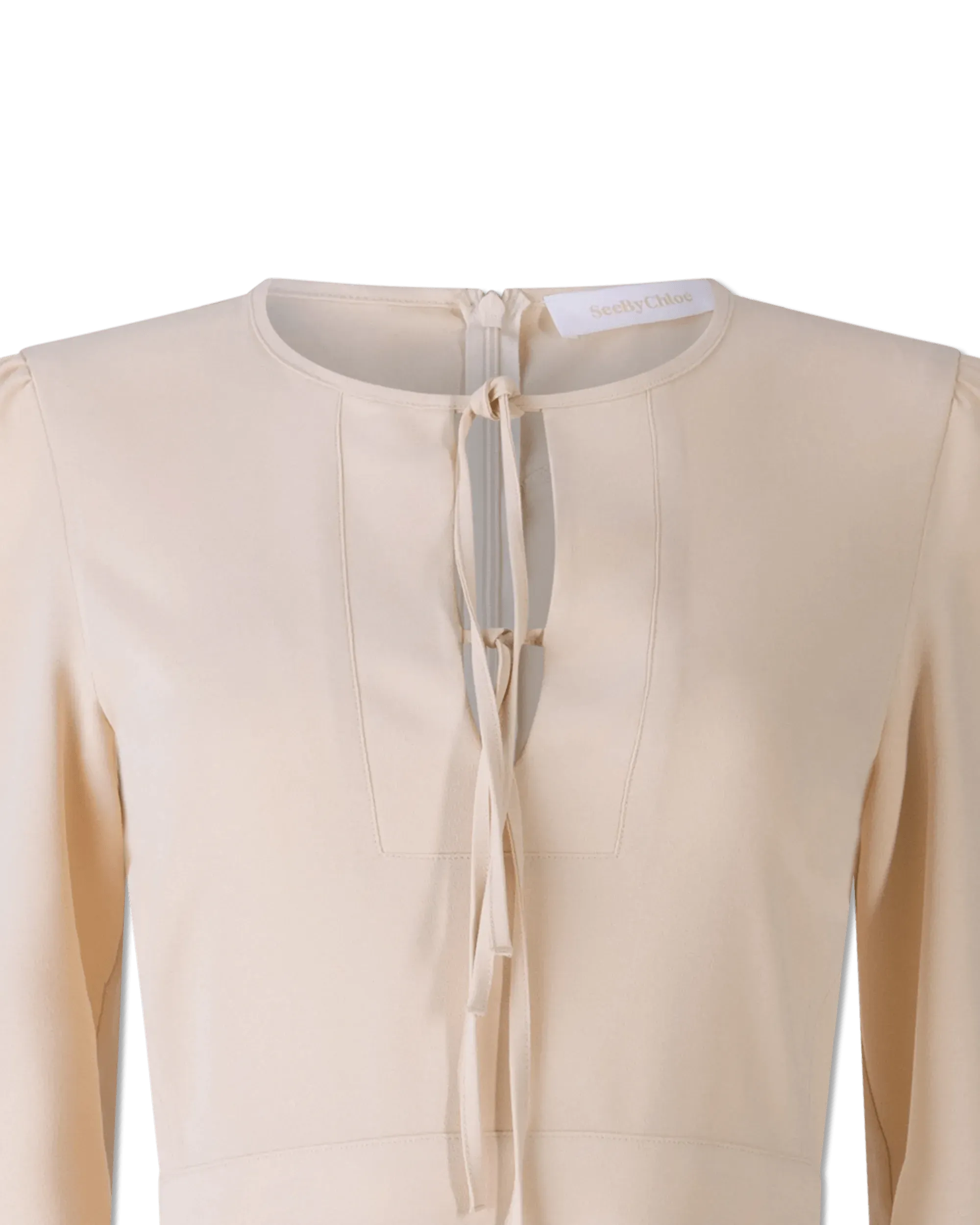 Bow Neck Crepe Dress - DIHSAN