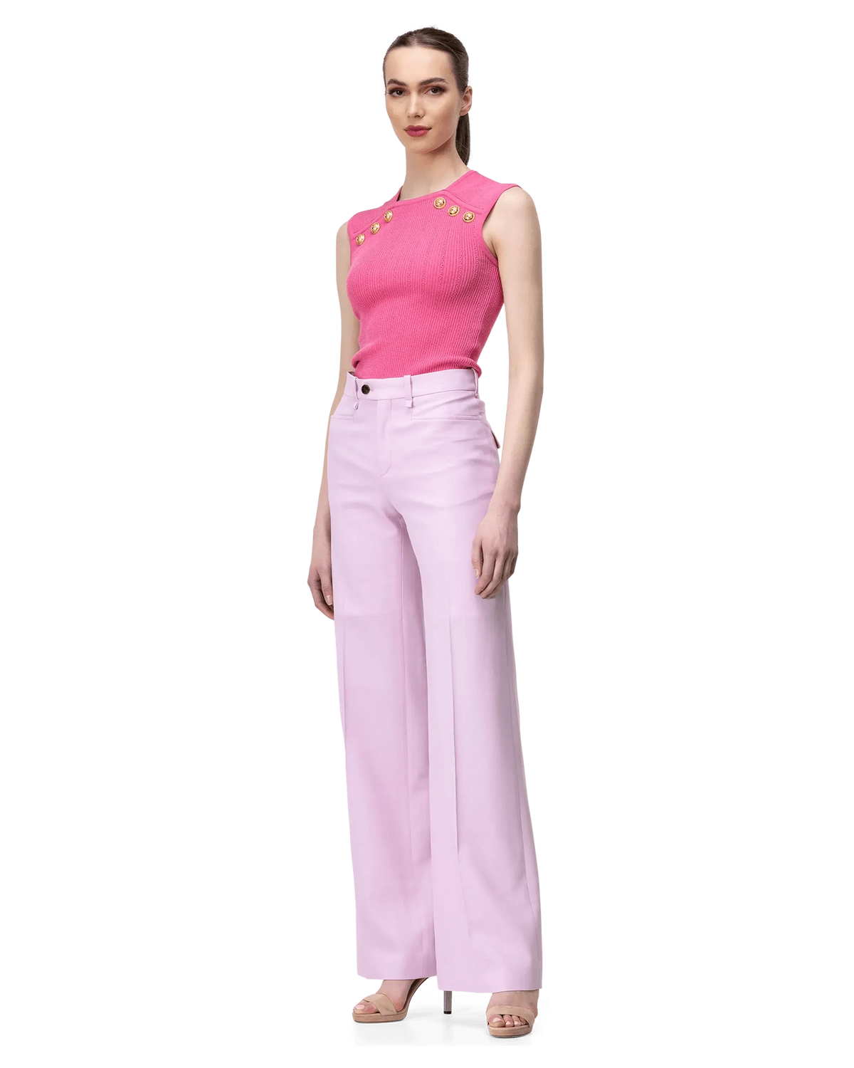 Button Detail Pointelle Top