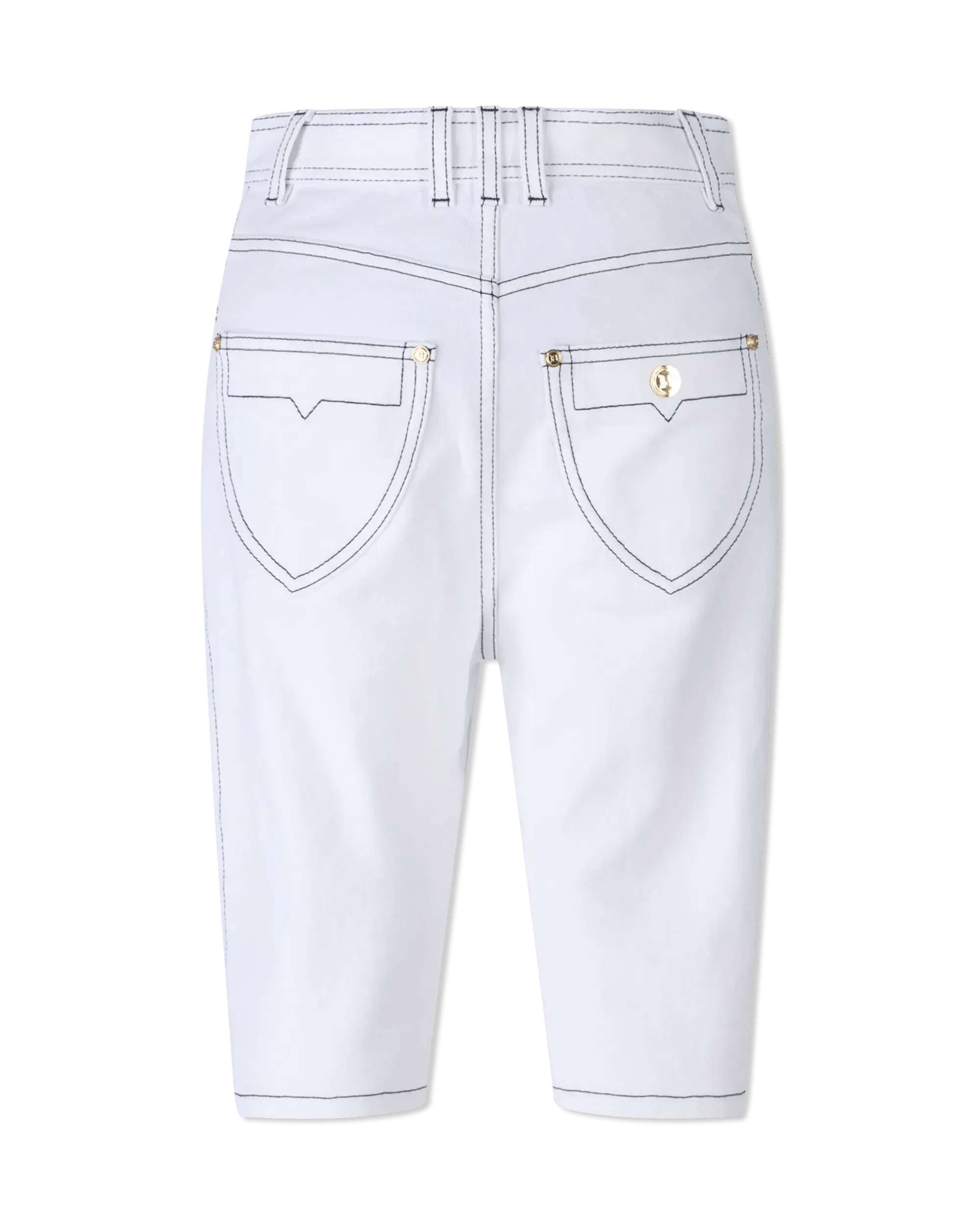 Contrast-Stitch Denim Bermuda Shorts - DIHSAN