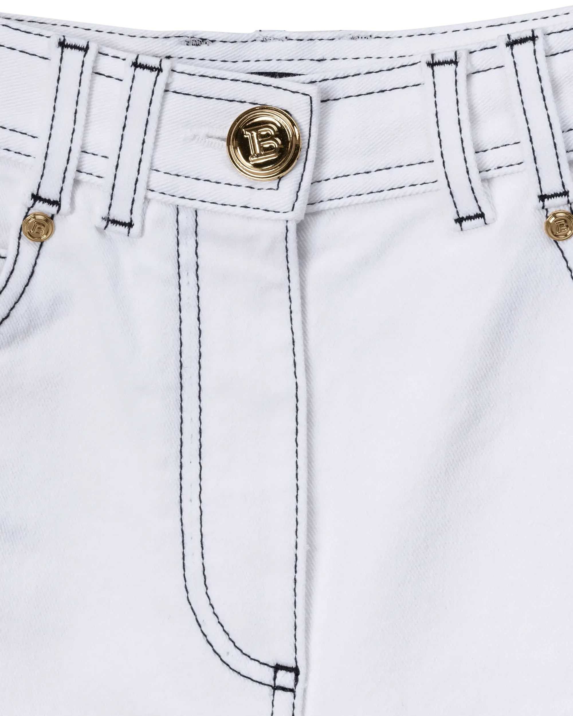 Contrast-Stitch Denim Bermuda Shorts - DIHSAN