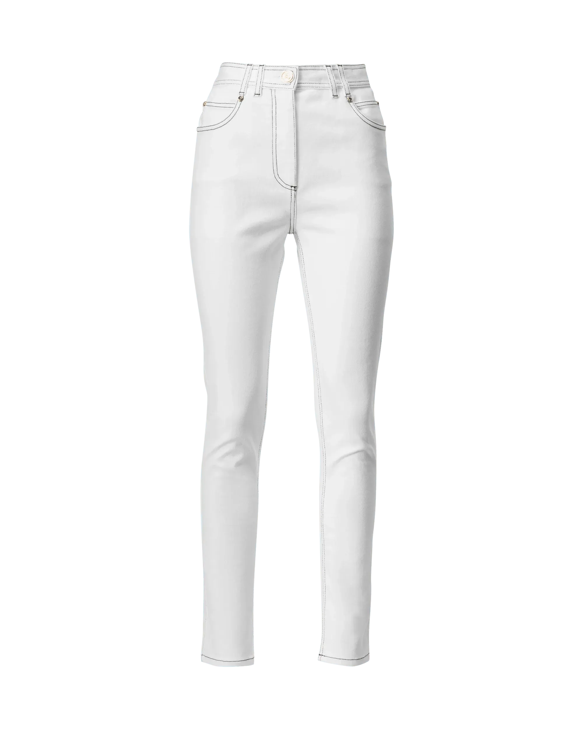 Contrasting Stitch Skinny Jeans - DIHSAN