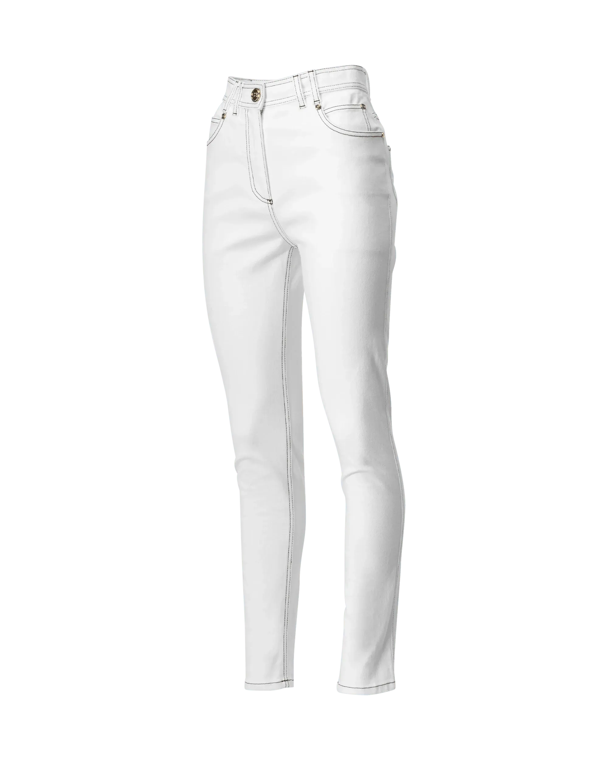 Contrasting Stitch Skinny Jeans - DIHSAN