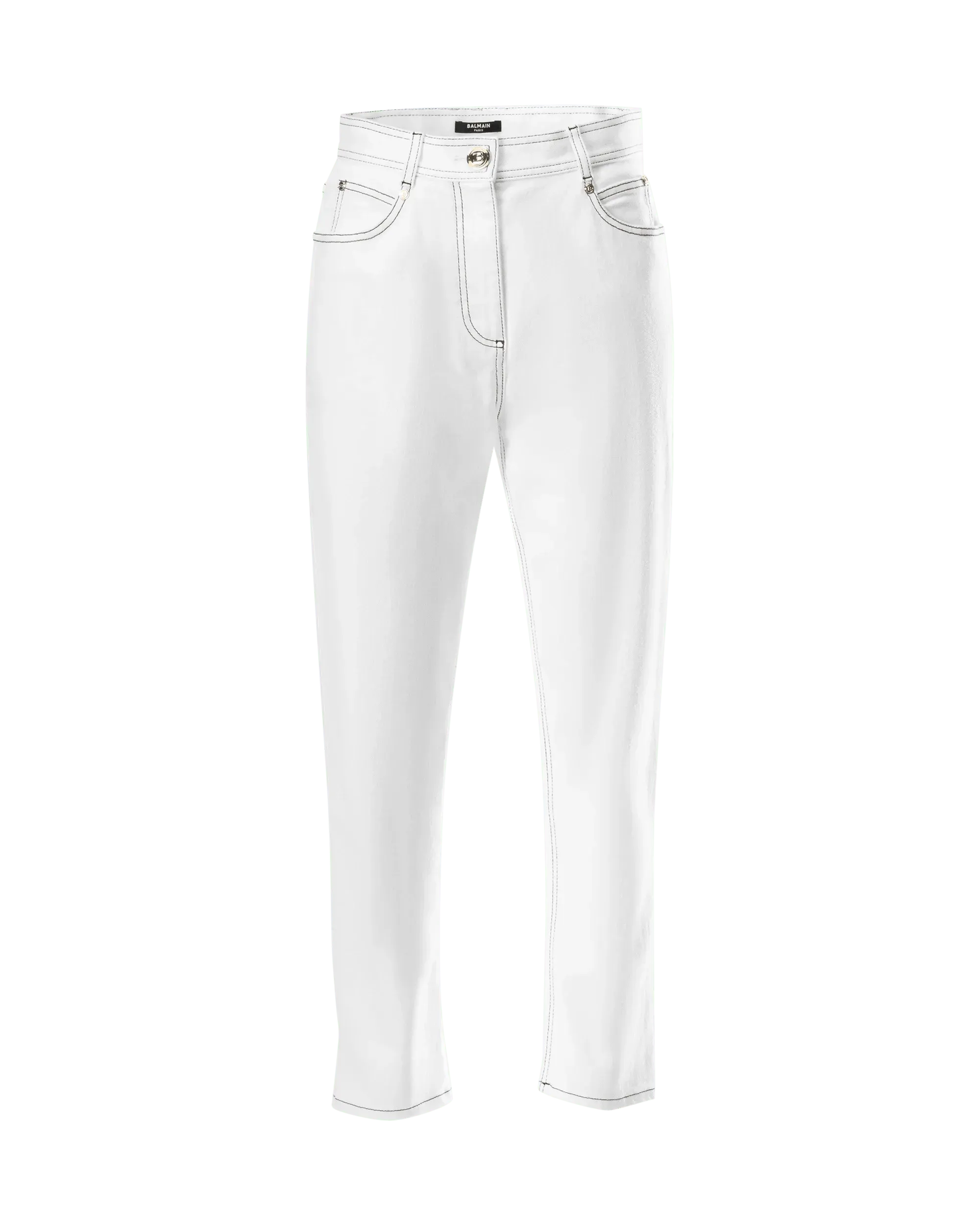 Contrasting Stitch Boyfriend Jeans - DIHSAN
