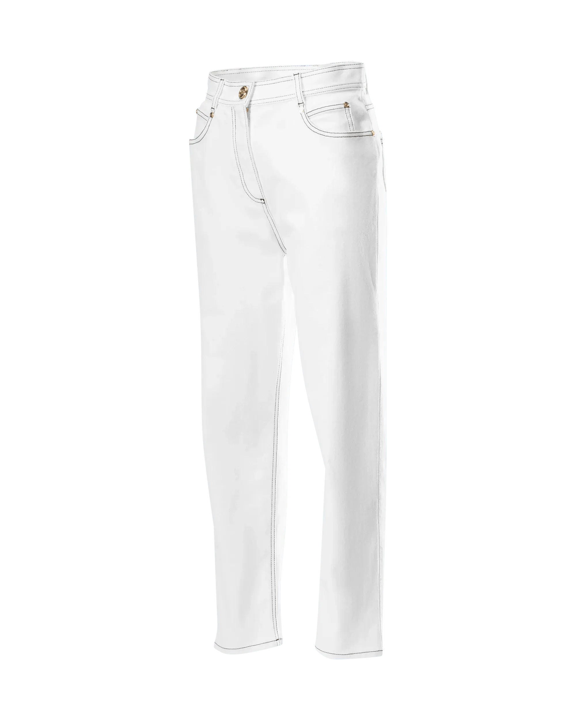 Contrasting Stitch Boyfriend Jeans - DIHSAN