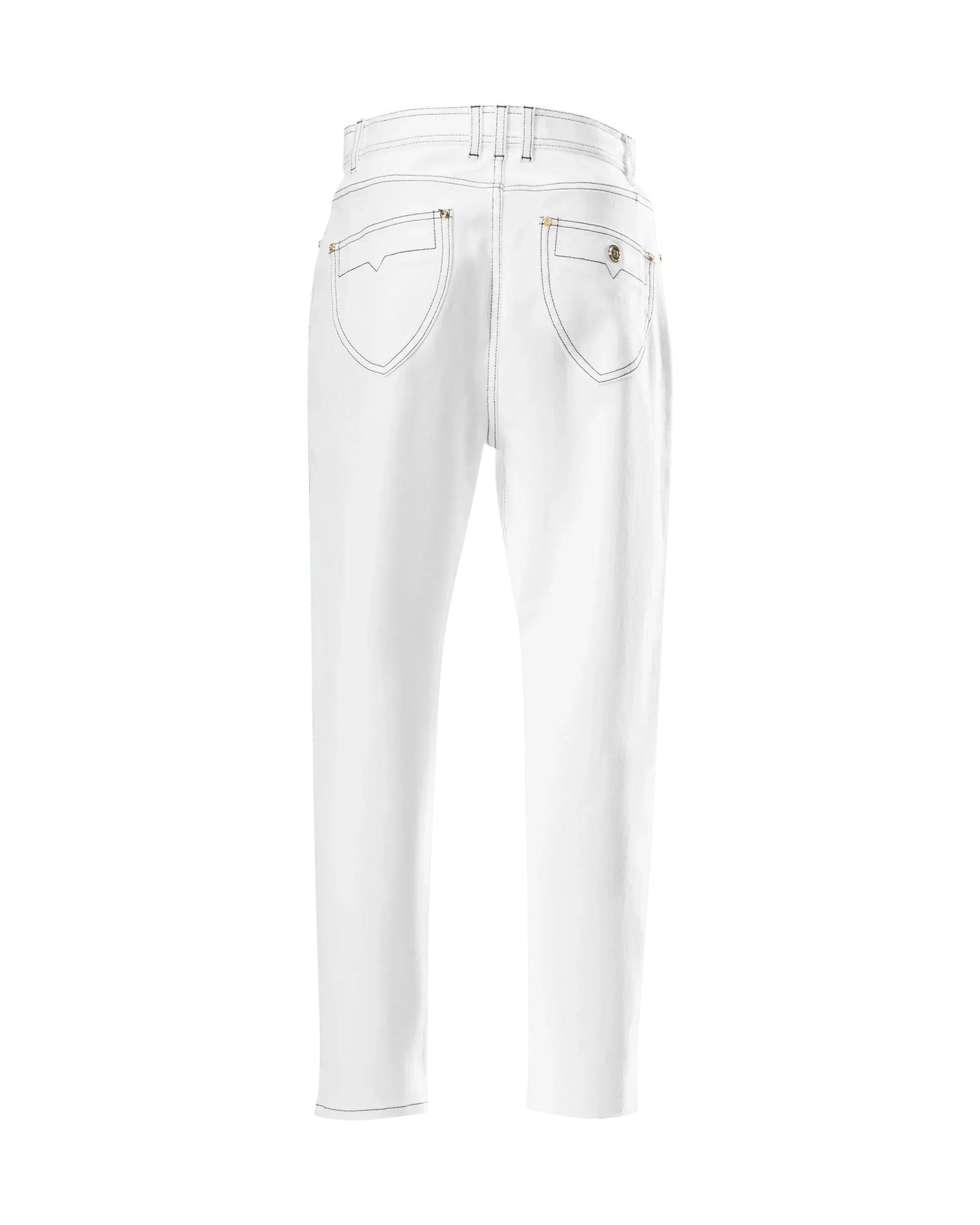 Contrasting Stitch Boyfriend Jeans - DIHSAN