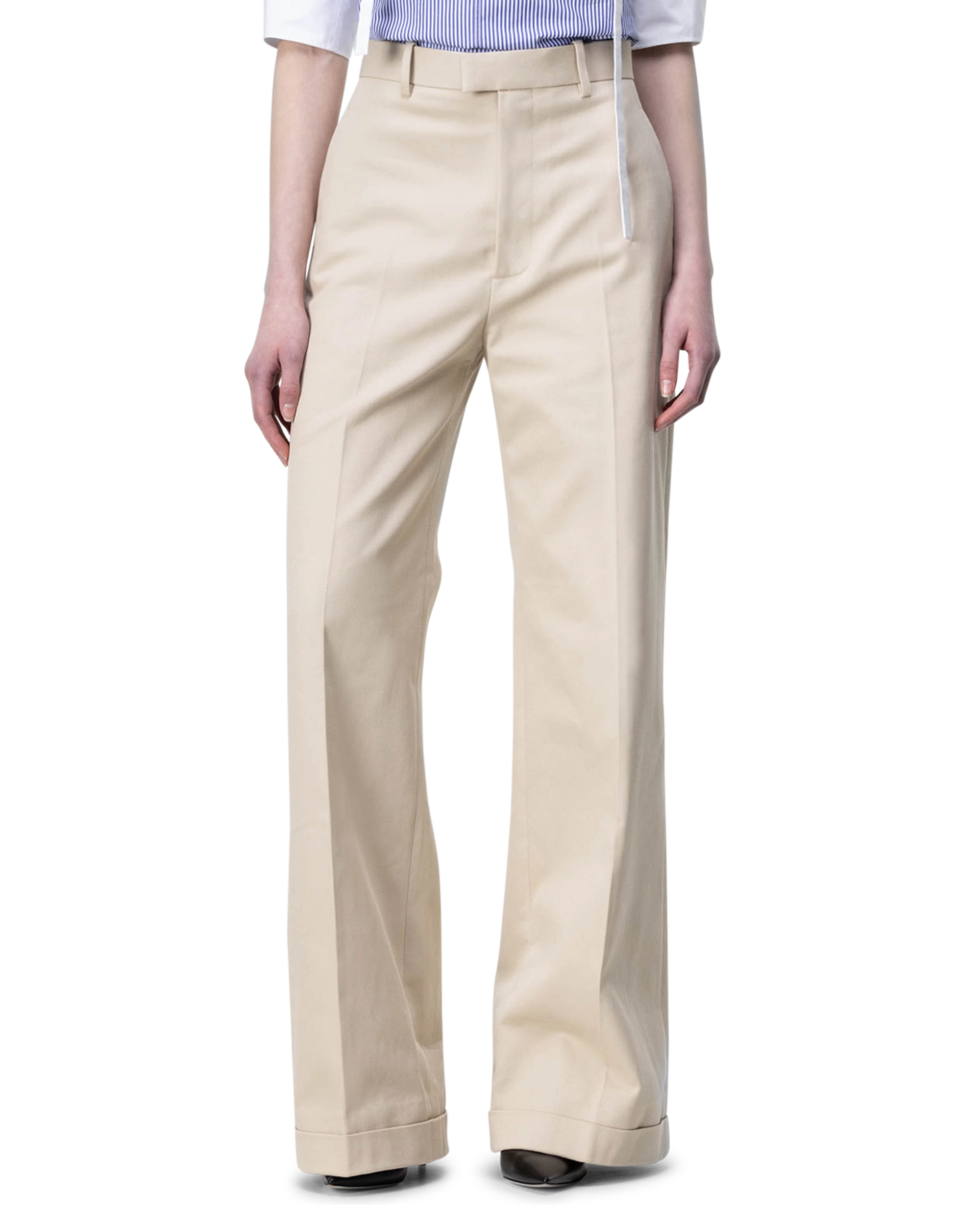 Wide Leg Twill Trousers