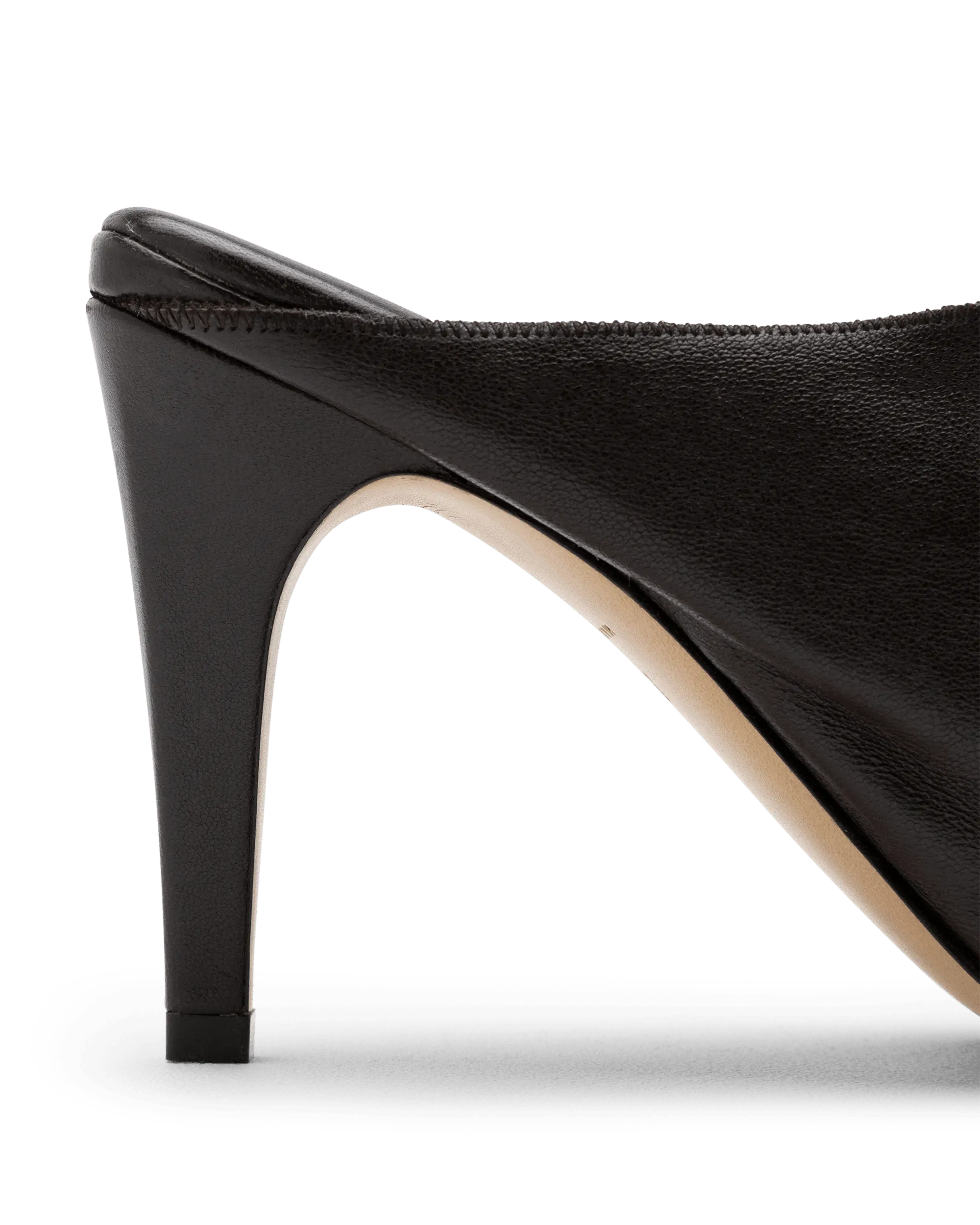 Heeled Leather Slides - DIHSAN