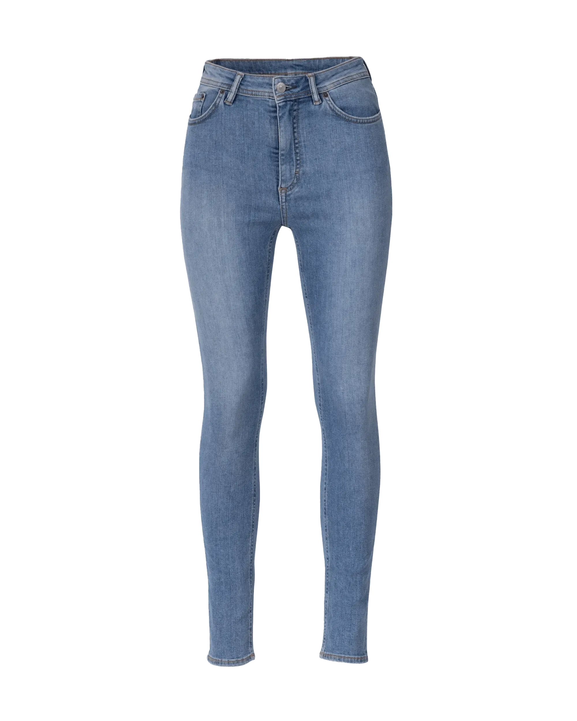 Steel Blue Cotton Five-Pocket High-Rise Skinny Jeans by Acne Studios | DIHSAN