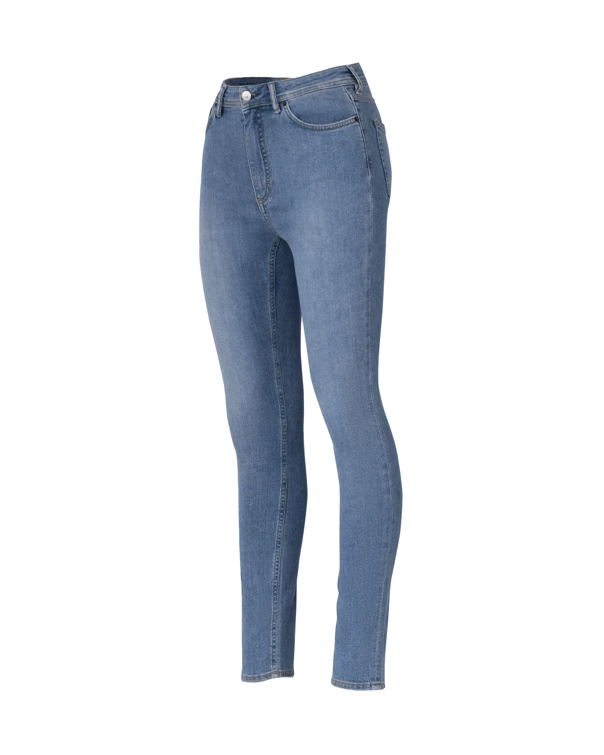 Steel Blue Cotton Five-Pocket High-Rise Skinny Jeans by Acne Studios | DIHSAN
