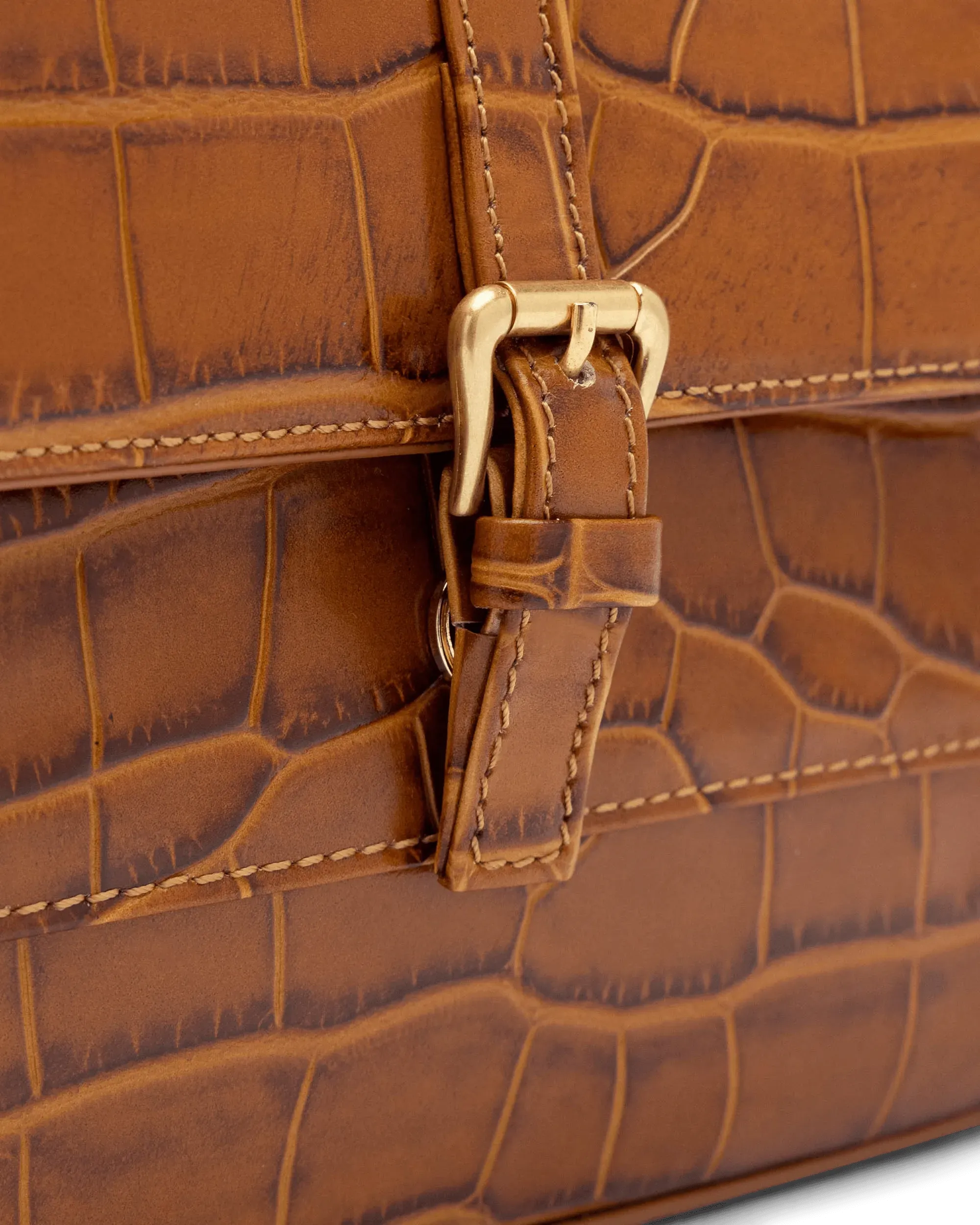 Miranda Croc-Effect Shoulder Bag - DIHSAN