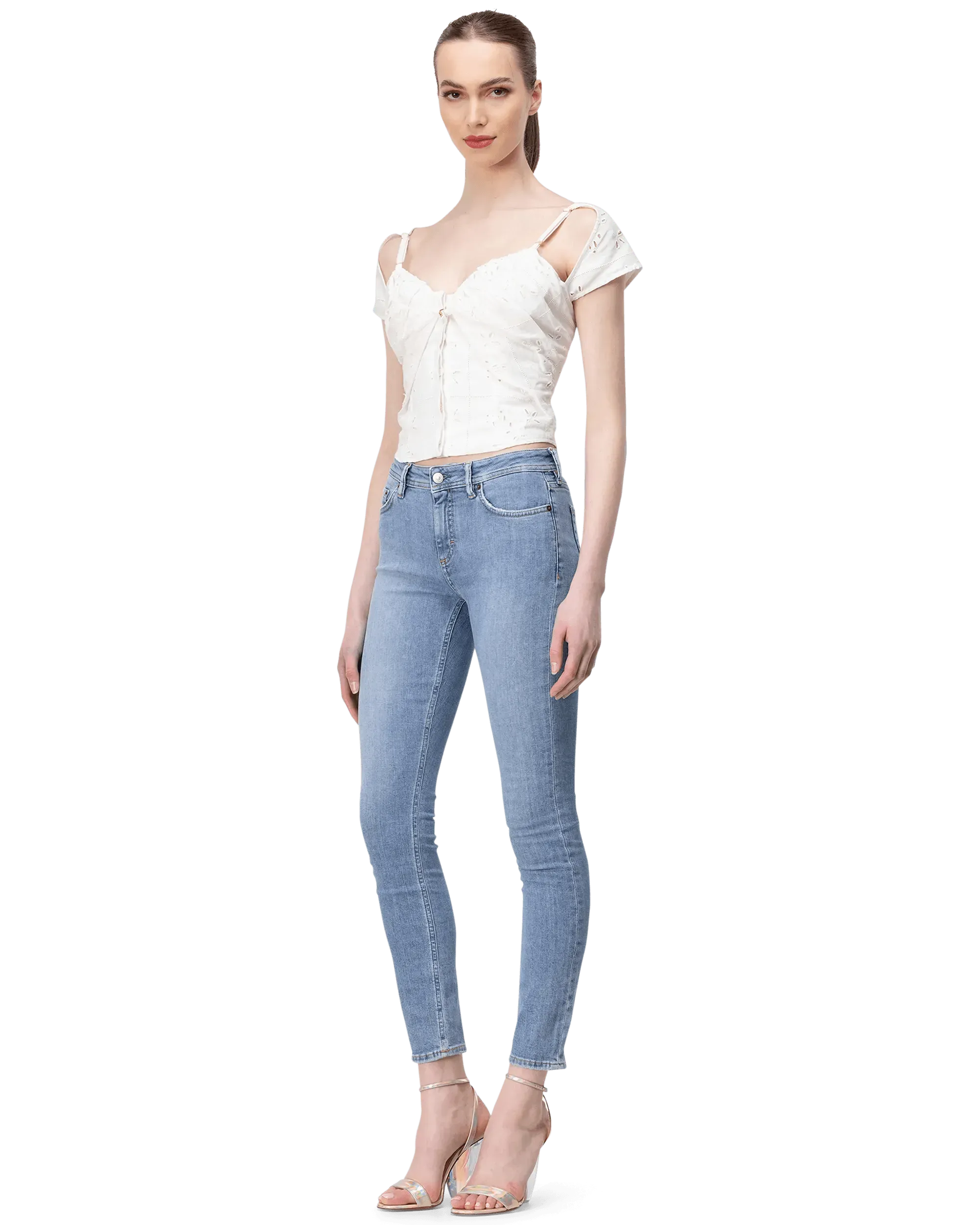 Five-Pocket Mid-Rise Skinny Jeans - DIHSAN