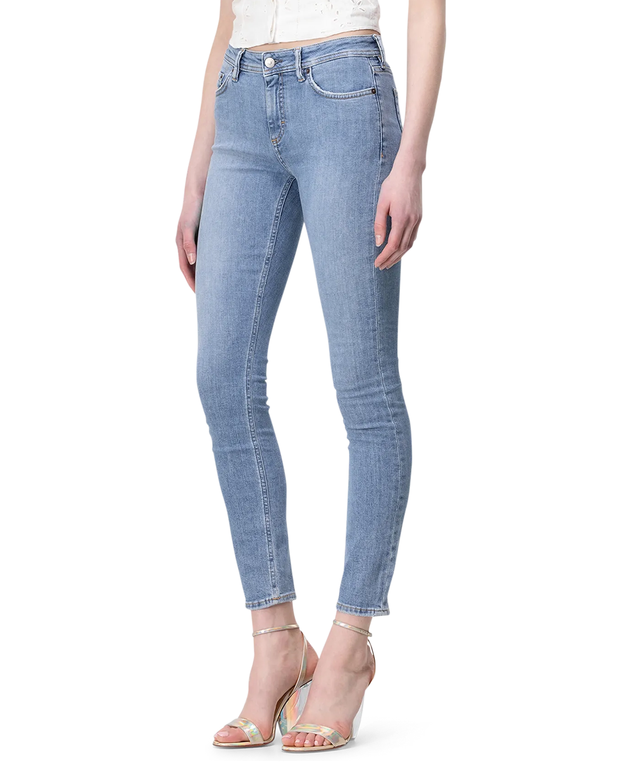 Five-Pocket Mid-Rise Skinny Jeans