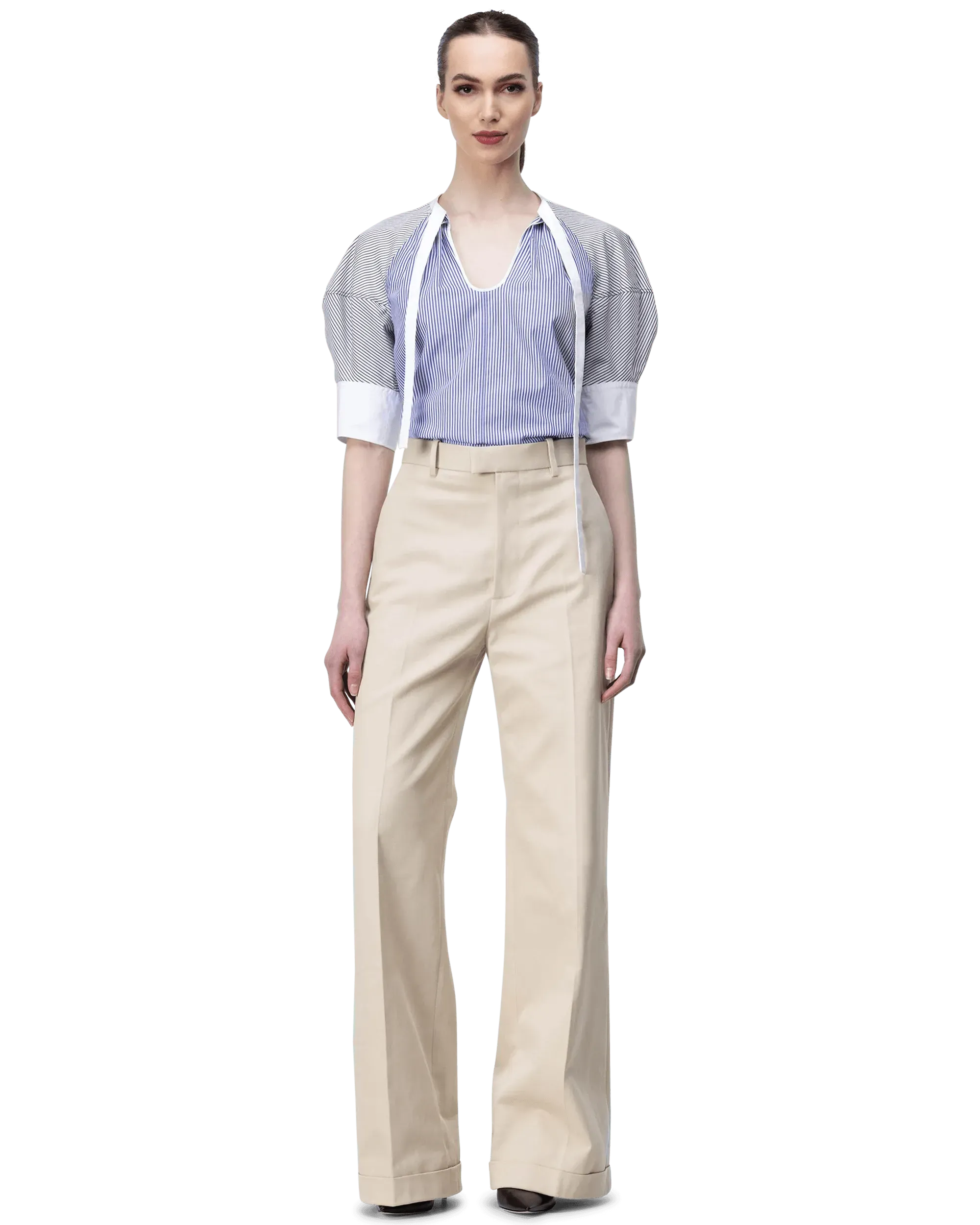 Pinstriped Poplin Top - DIHSAN