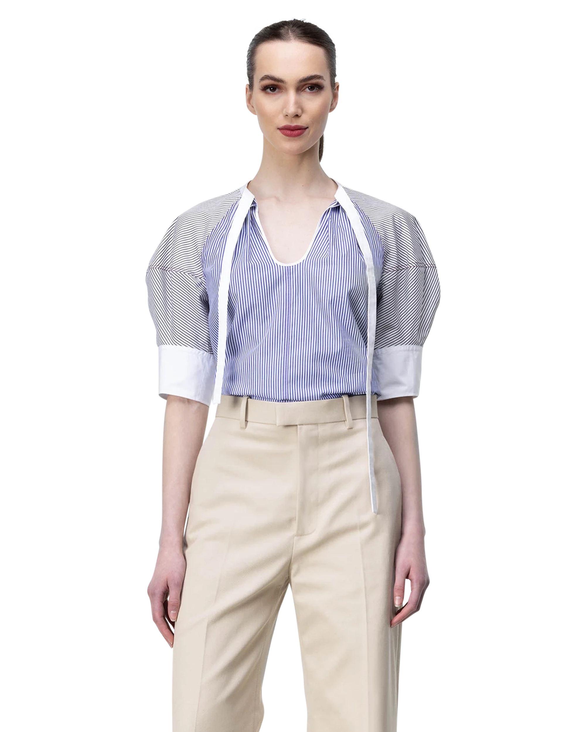 Pinstriped Poplin Top