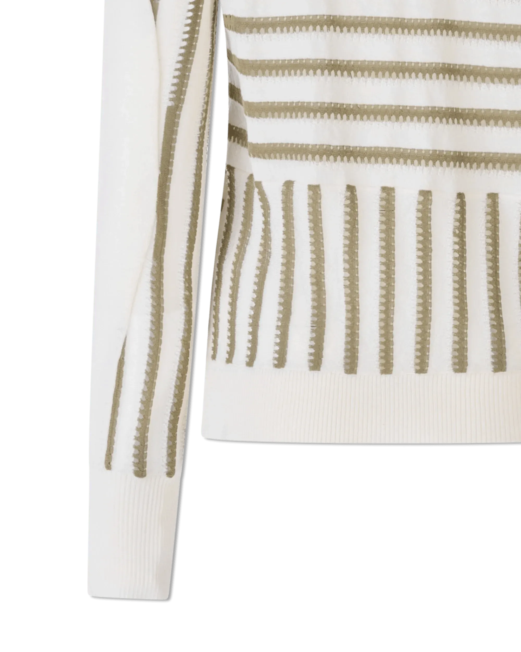 Striped Long Sleeve Polo Sweater - DIHSAN