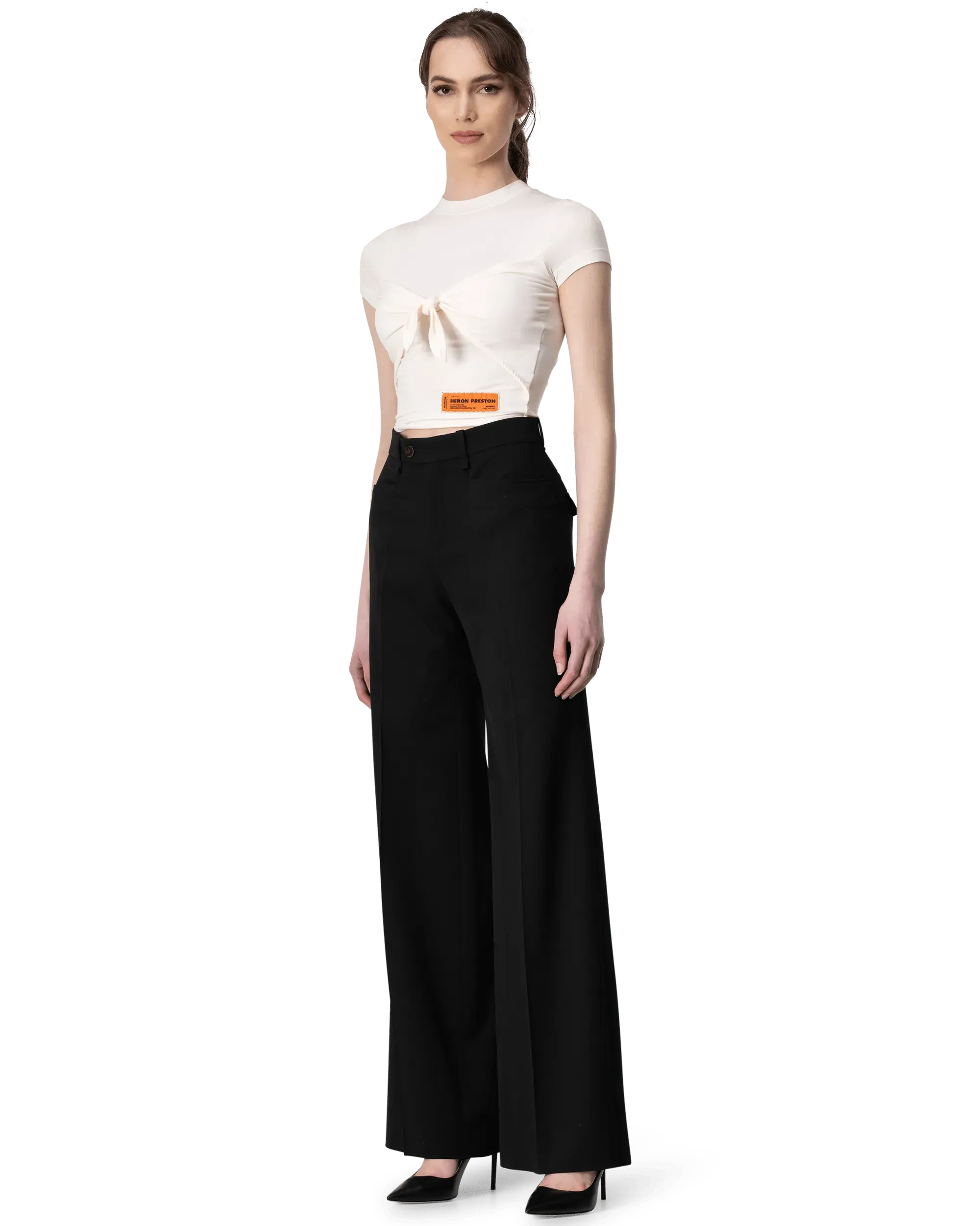 High Waisted Wide Leg Trousers - DIHSAN