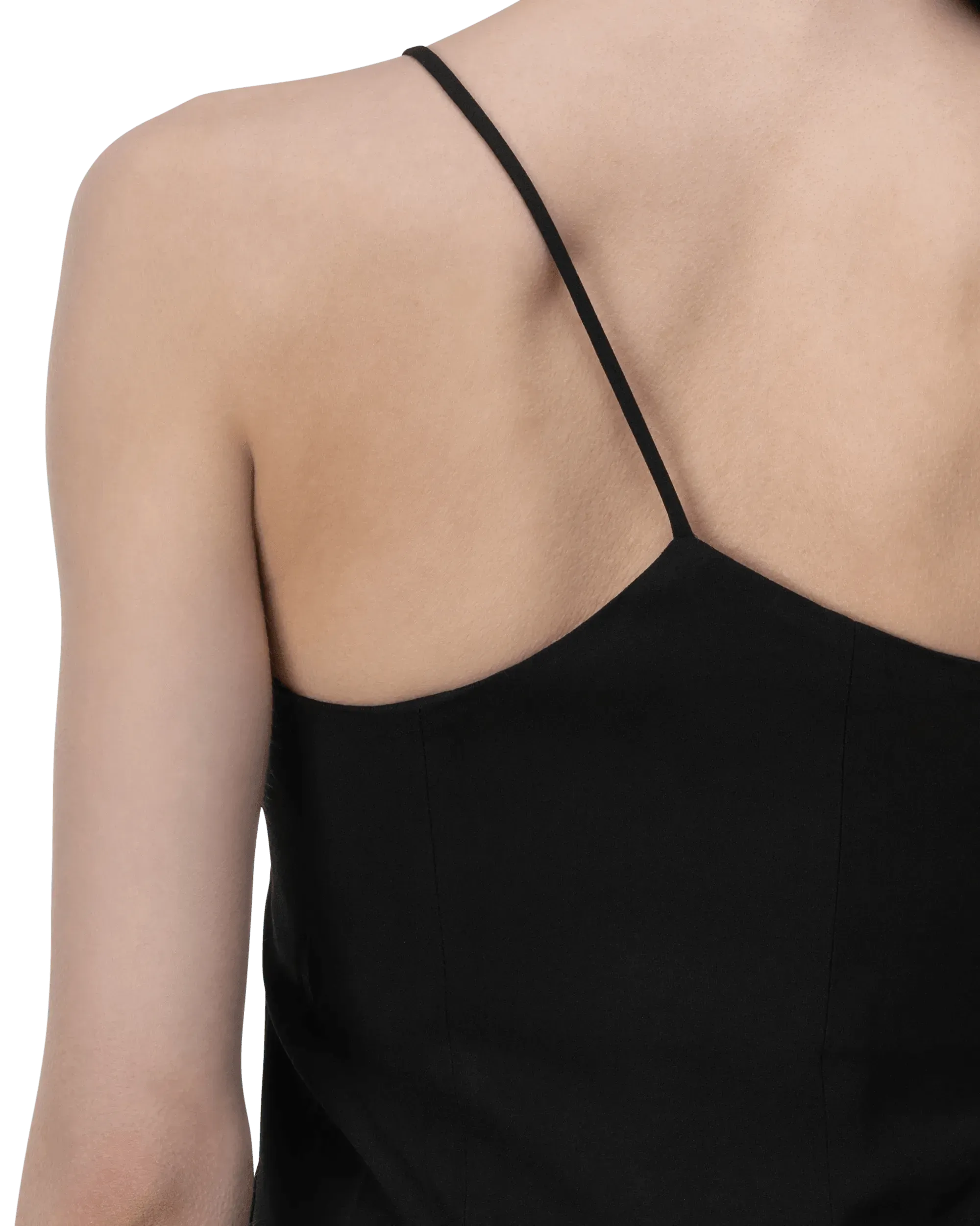 One Shoulder Crepe Dress - DIHSAN