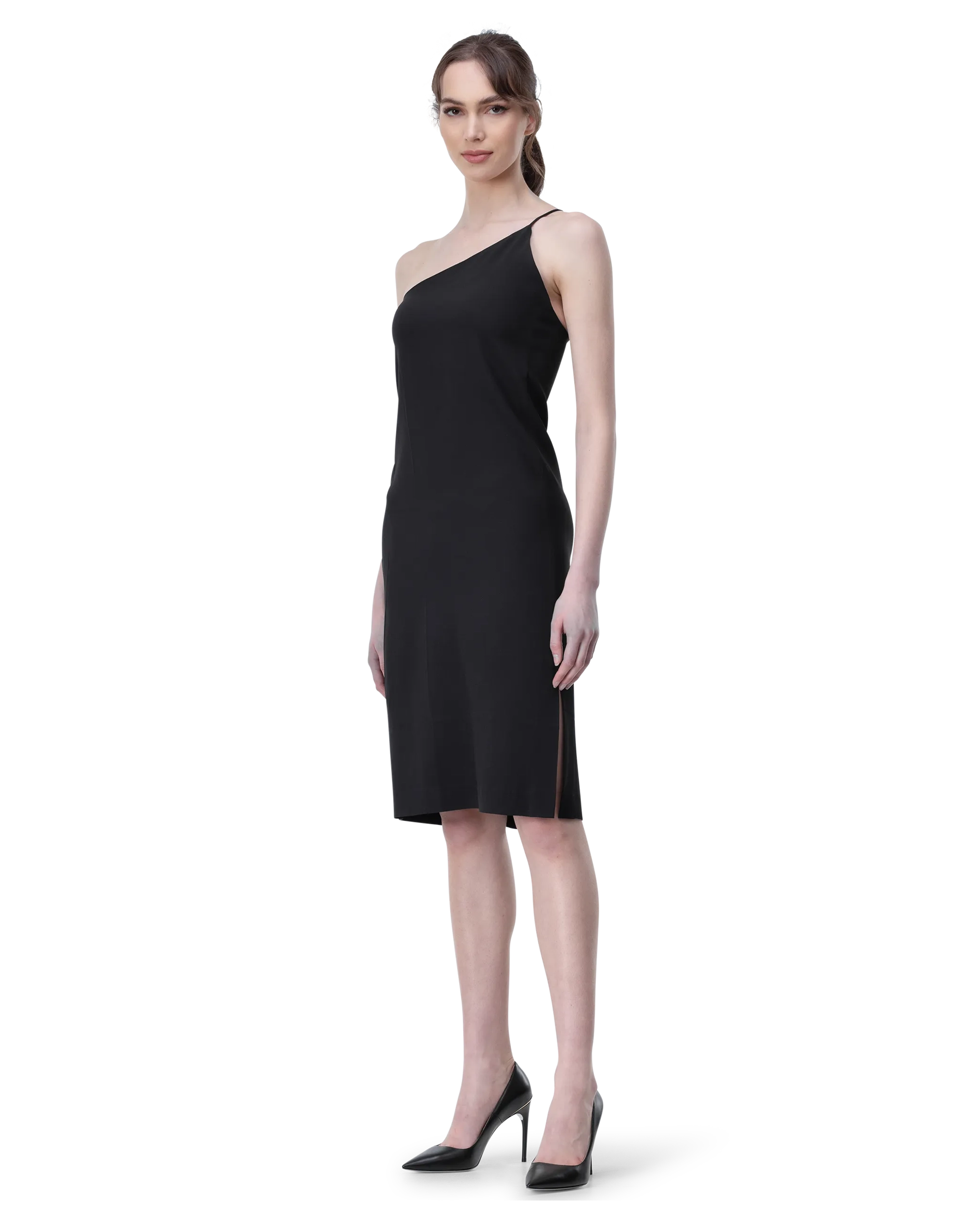 One Shoulder Crepe Dress