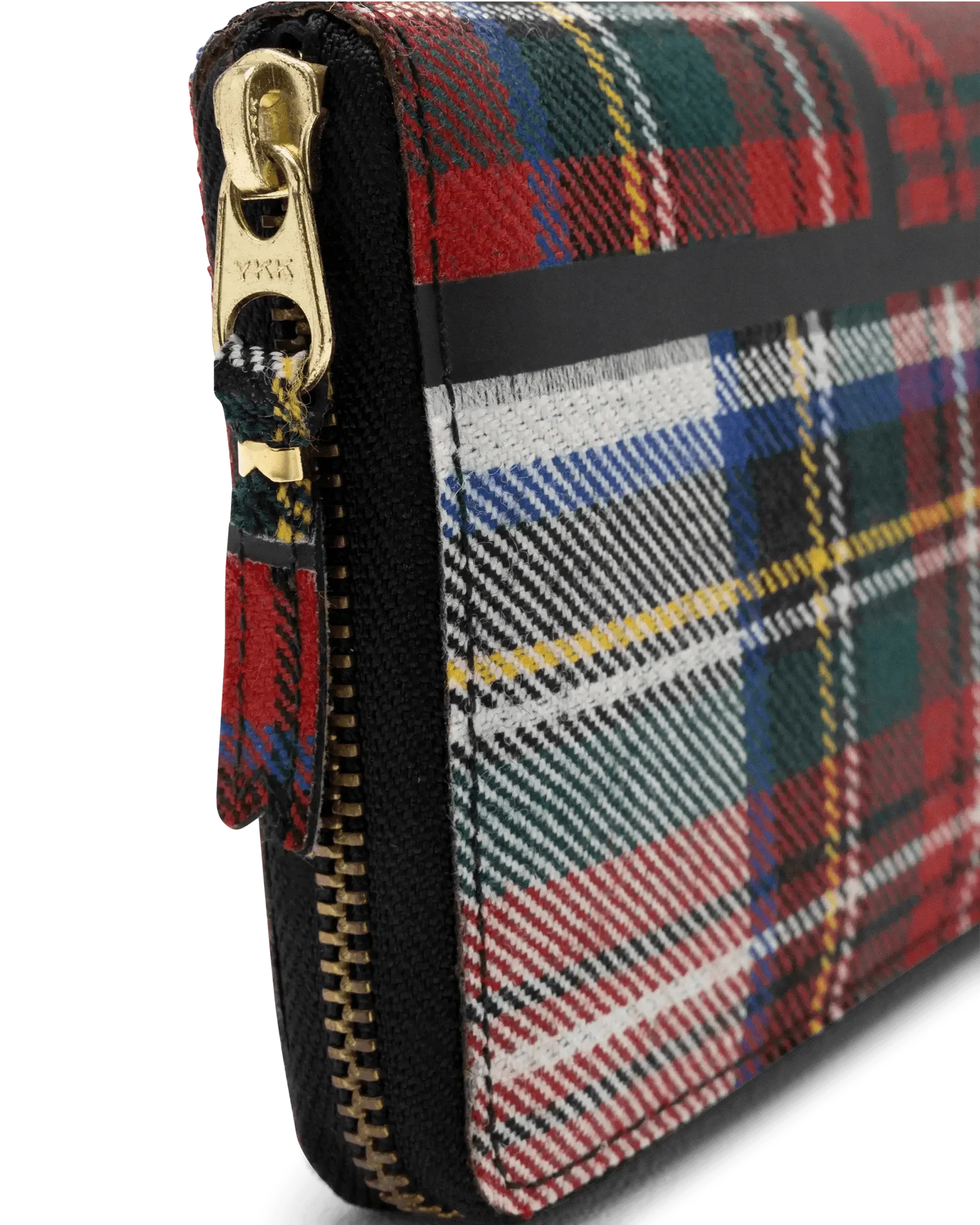 Tartan Patchwork Large Zip Wallet - DIHSAN