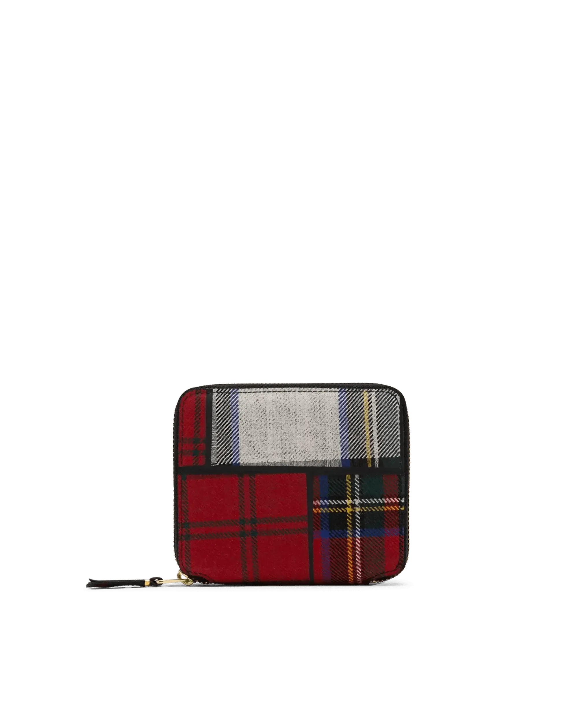Tartan Patchwork Small Zip Wallet - DIHSAN