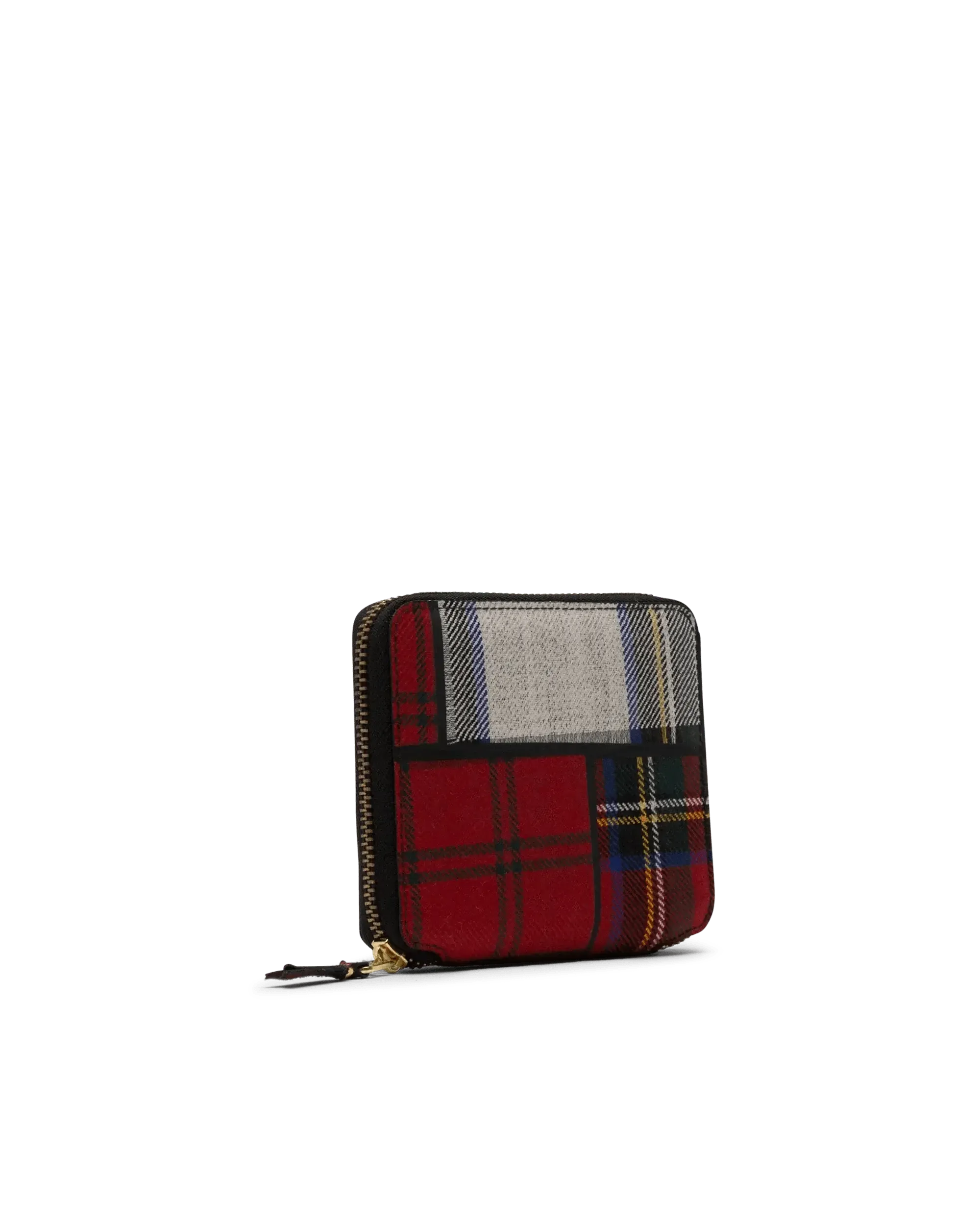 Tartan Patchwork Small Zip Wallet - DIHSAN