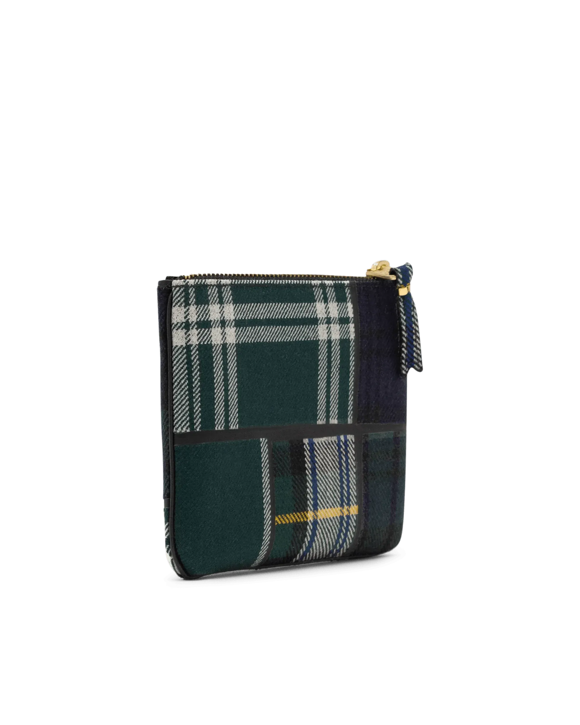 Small Tartan Patchwork Zip Pouch - DIHSAN