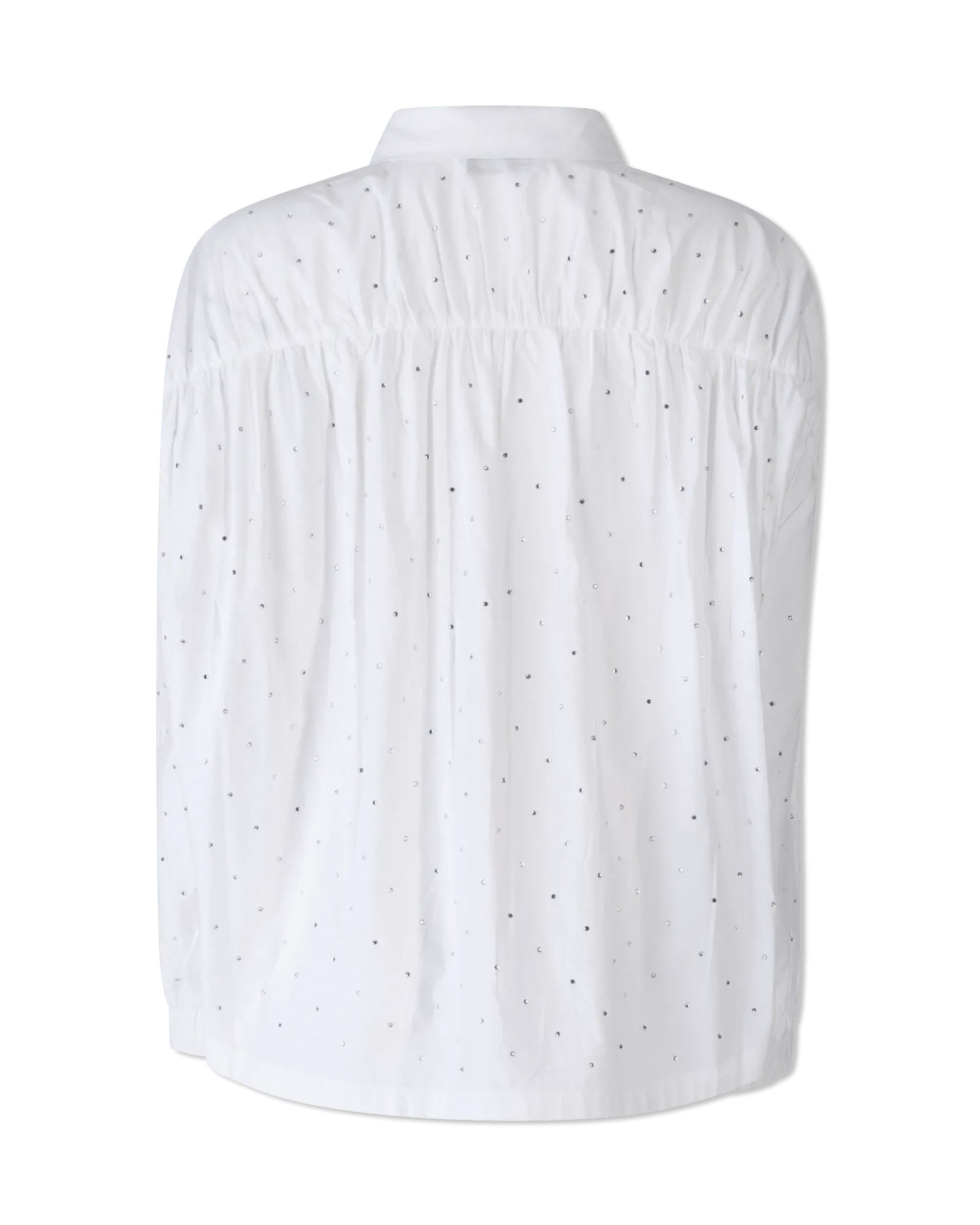 Rhinestone Embellished Poplin Shirt - DIHSAN