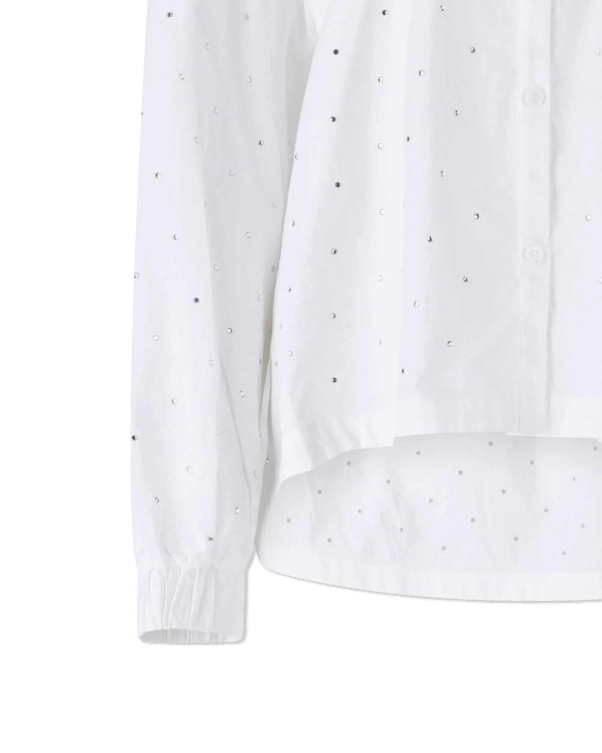 Rhinestone Embellished Poplin Shirt - DIHSAN