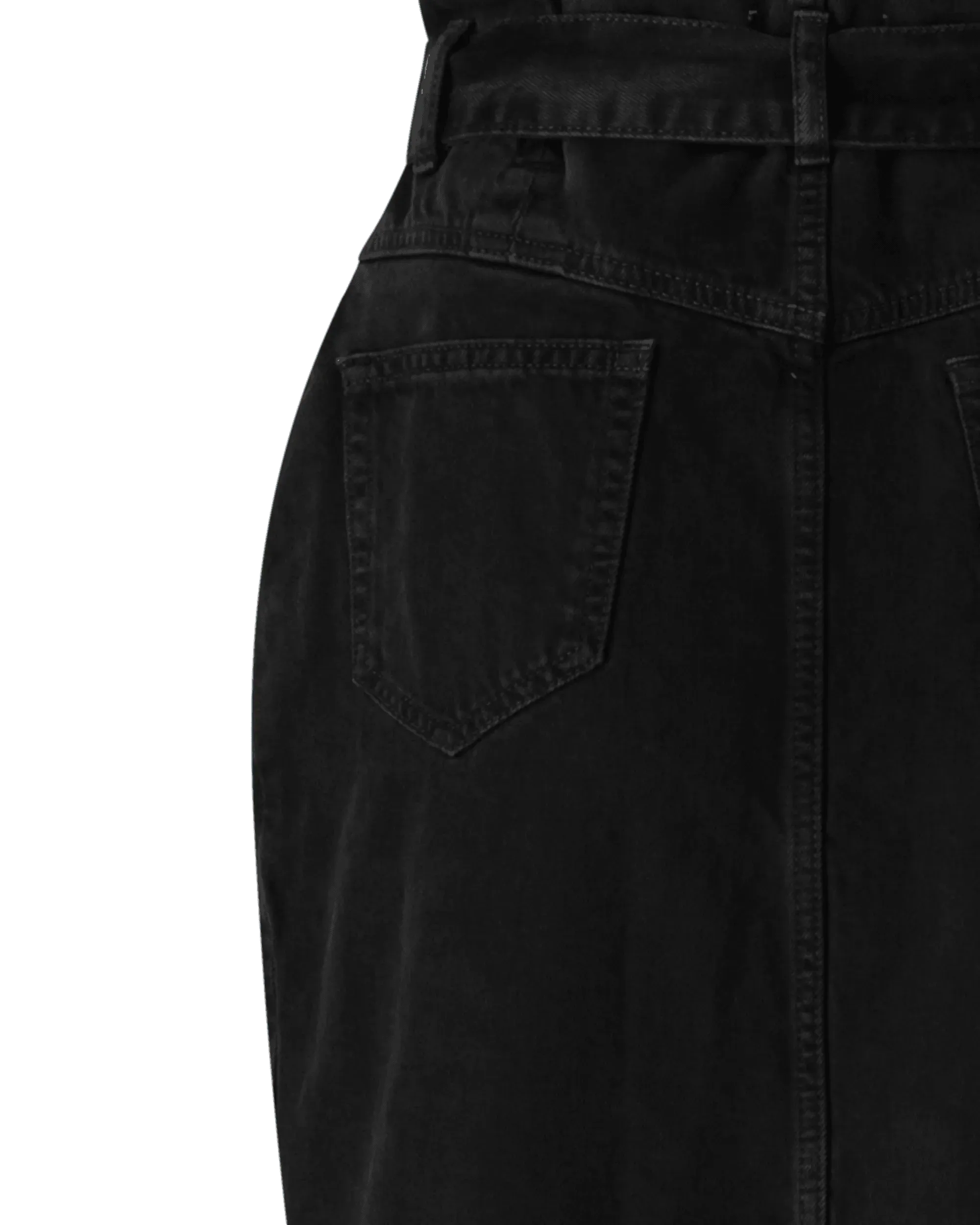 Paperbag Waist Denim Mini Skirt - DIHSAN