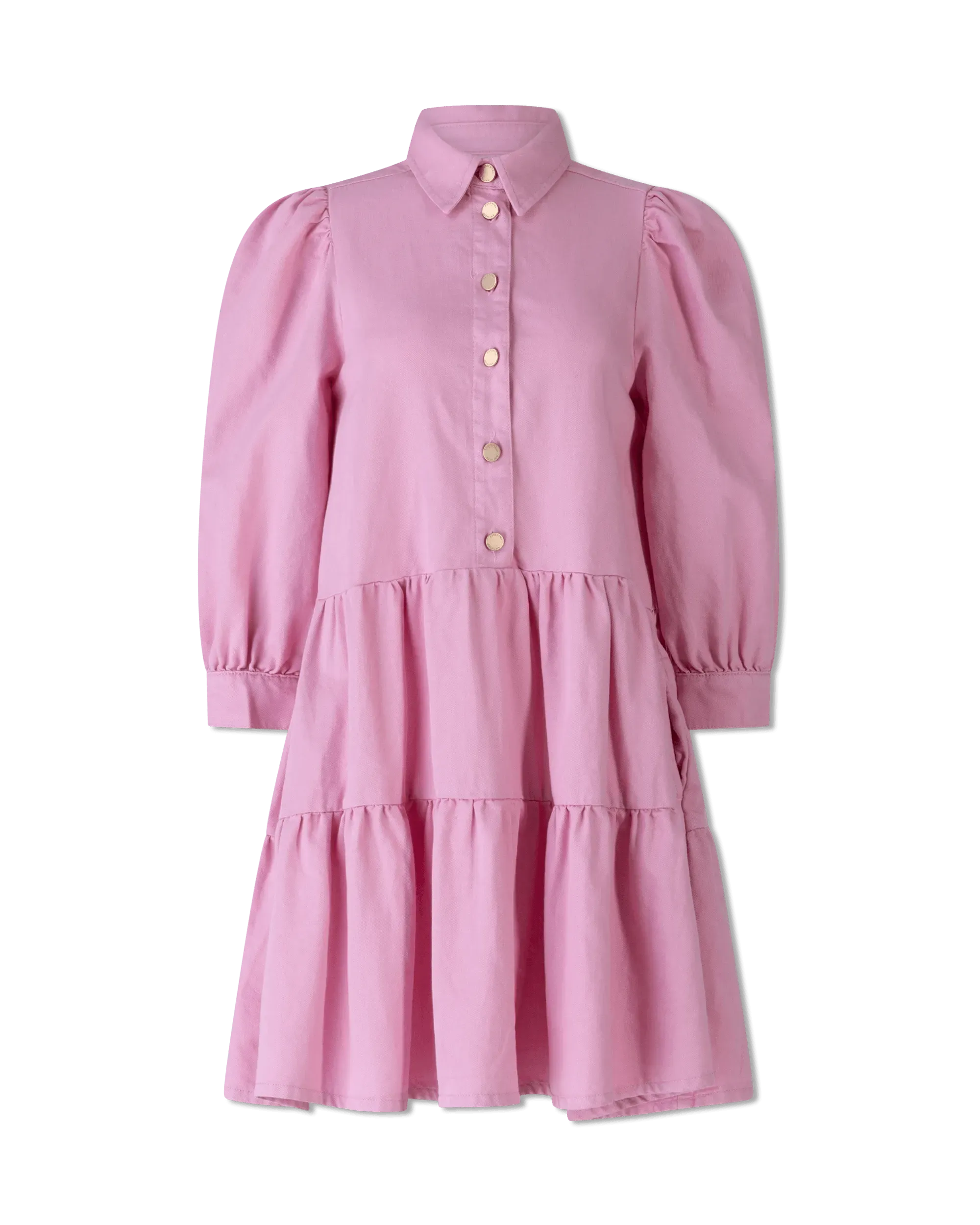 Puffy Sleeve A-line Dress - DIHSAN