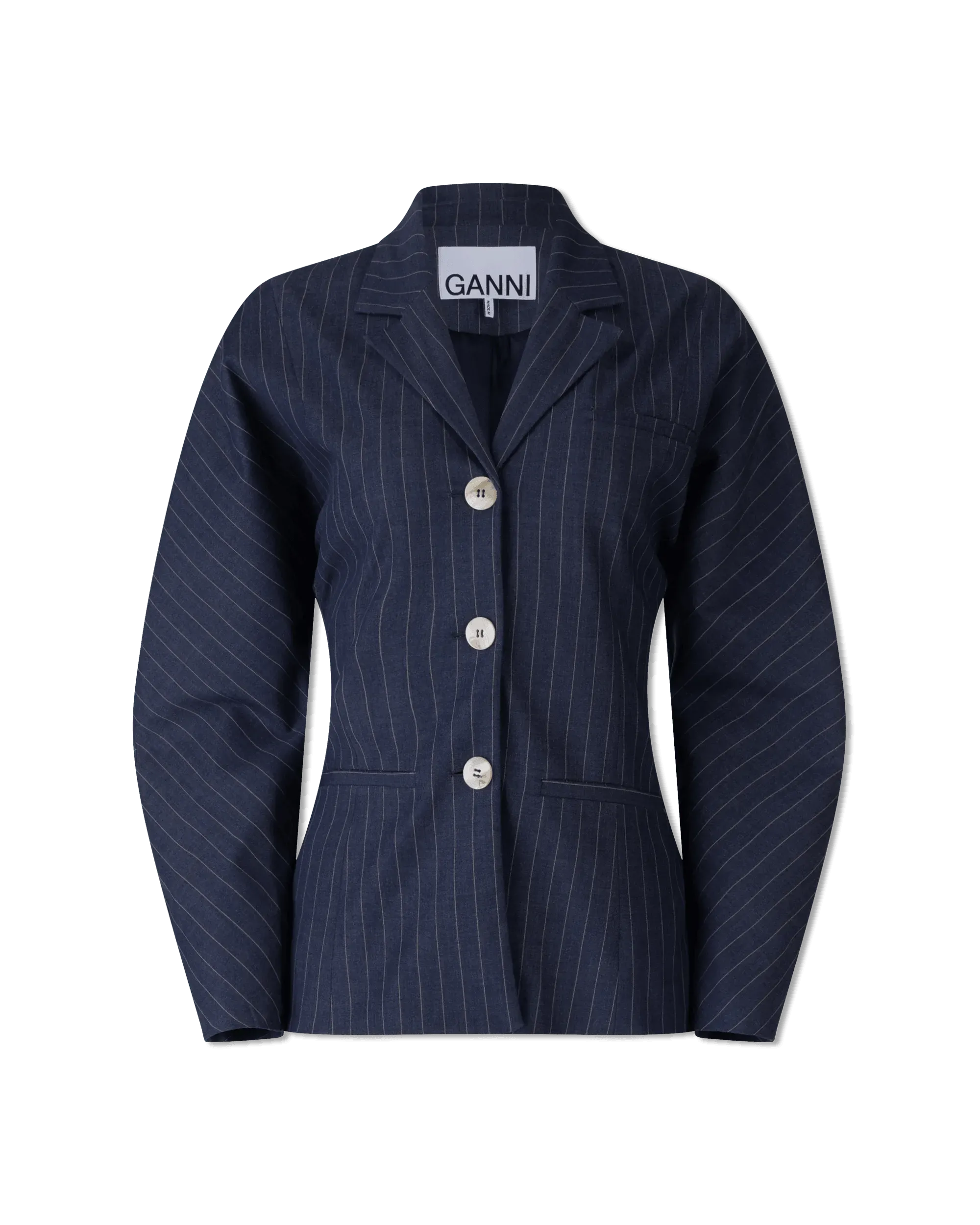 Puffy Sleeve Striped Blazer - DIHSAN