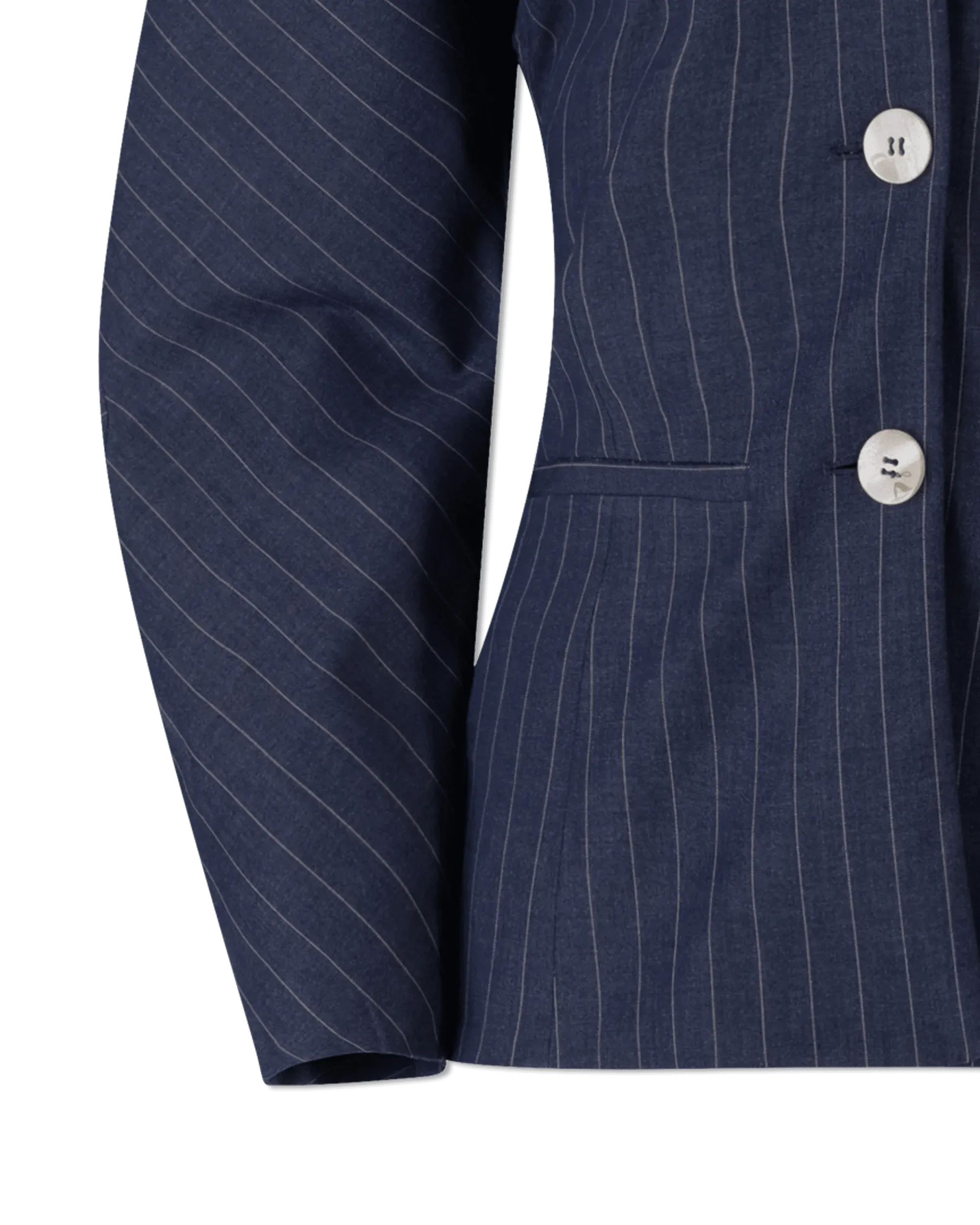 Puffy Sleeve Striped Blazer - DIHSAN