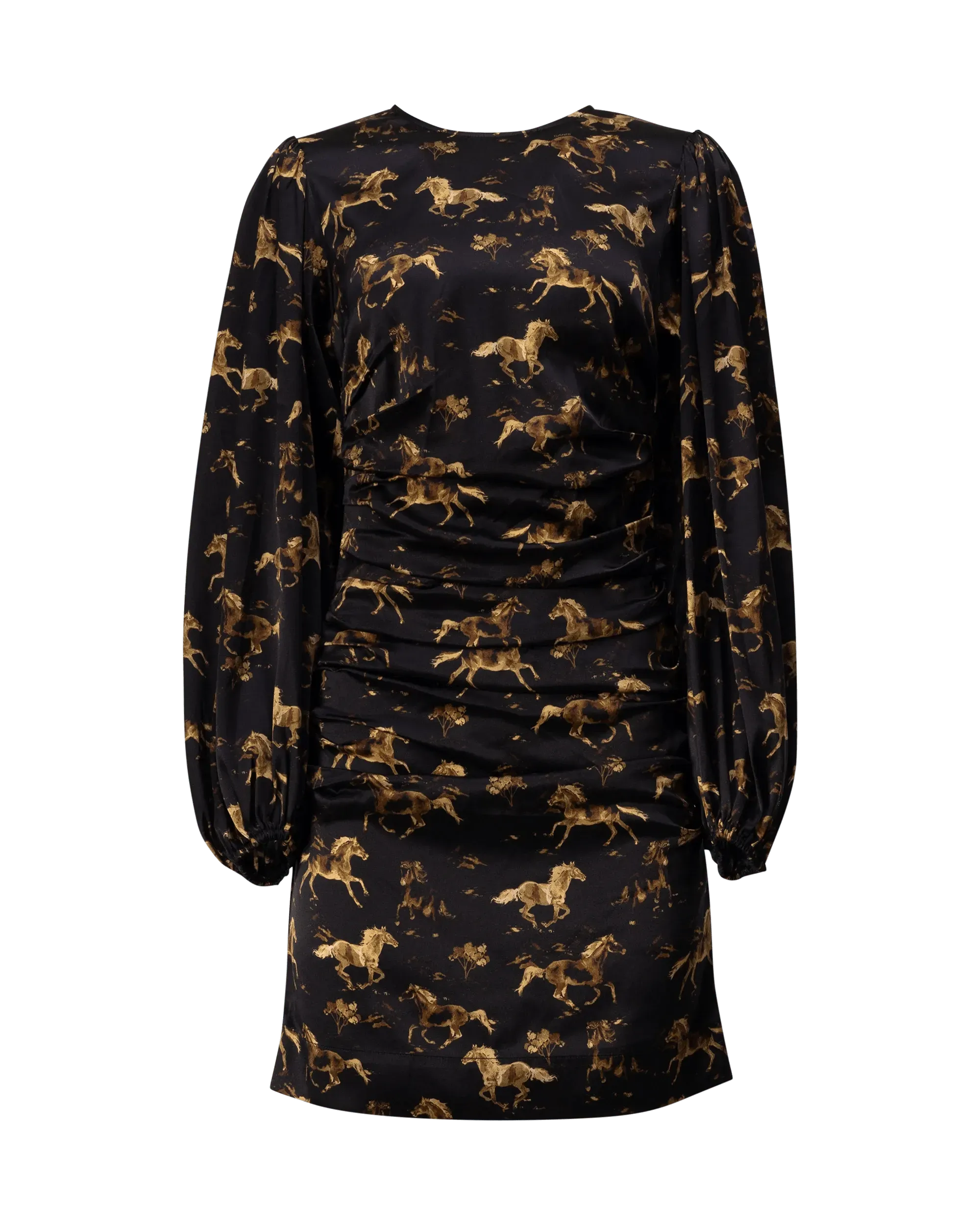 Horseprint Silk Mini Dress - DIHSAN