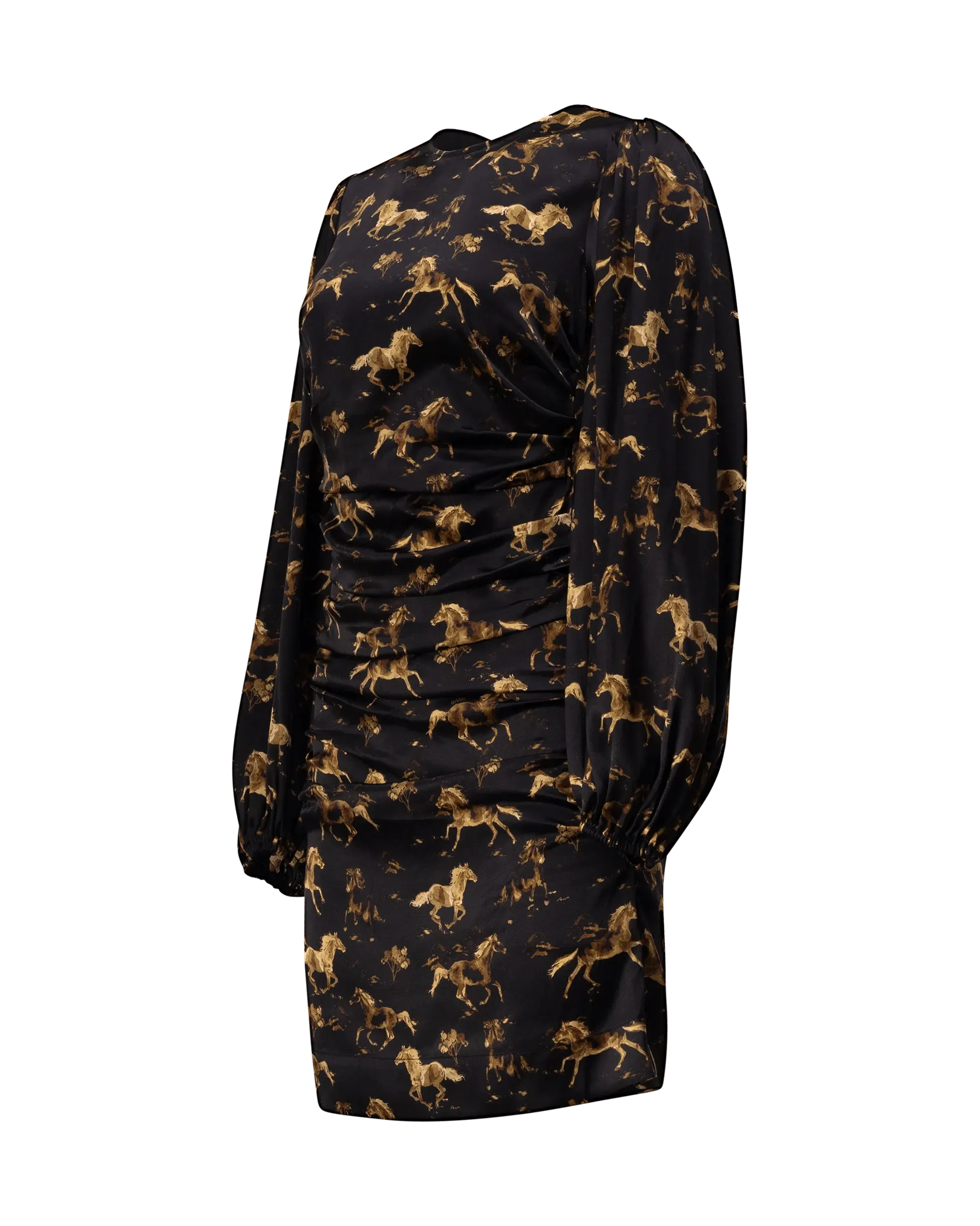 Horseprint Silk Mini Dress - DIHSAN