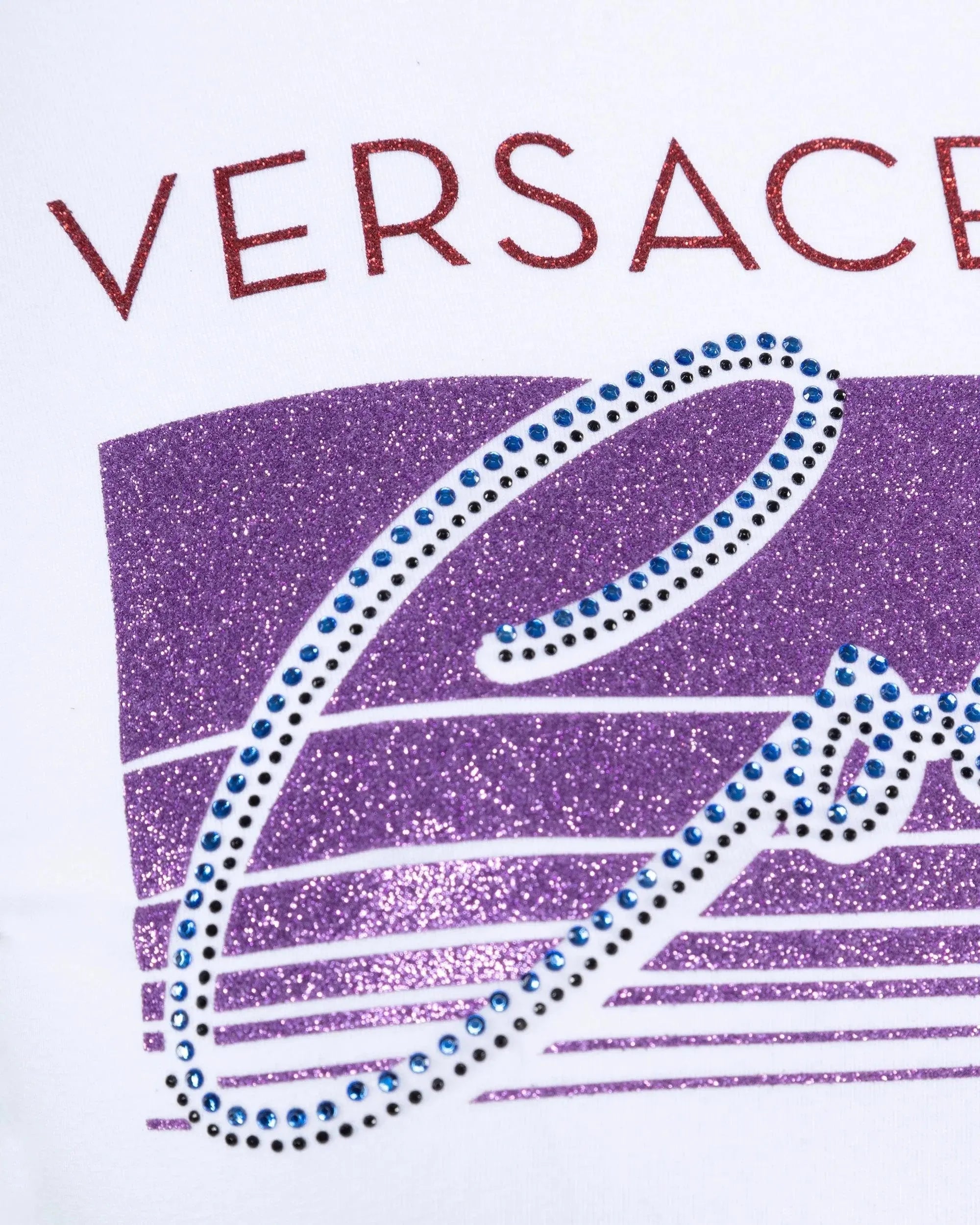 Glitter Logo Printed Cropped T-shirt - DIHSAN