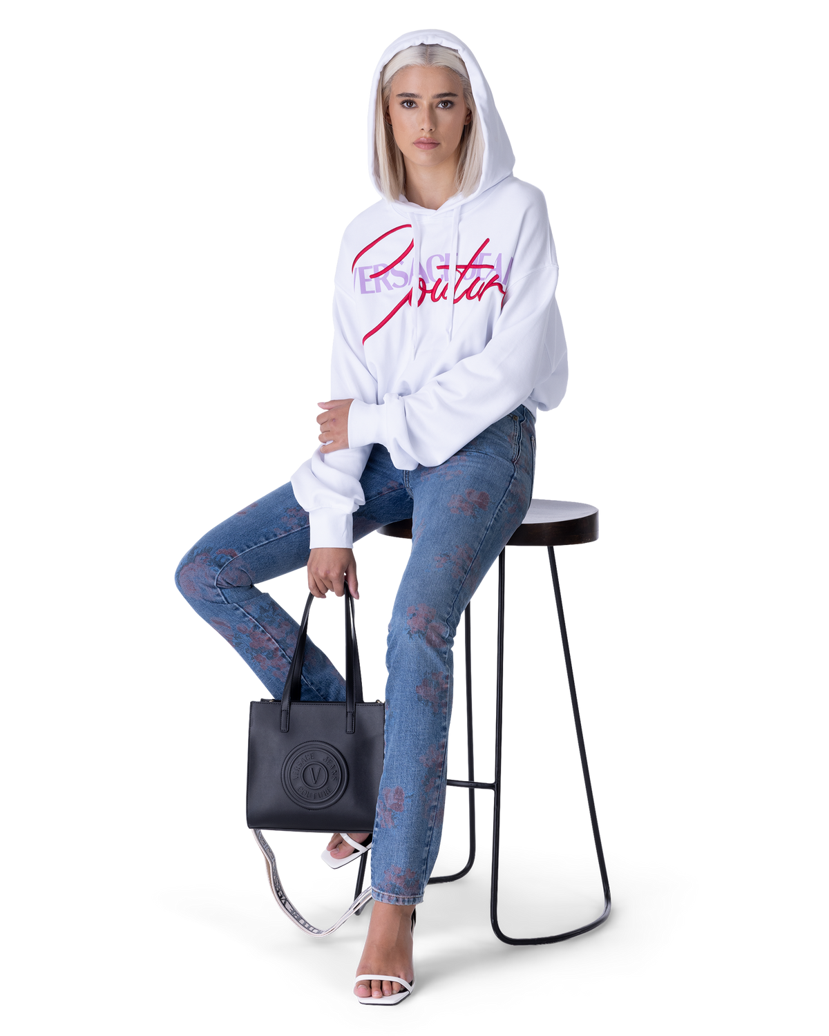 White Cotton Versace Jeans Couture Hoodie by Versace Jeans Couture | DIHSAN