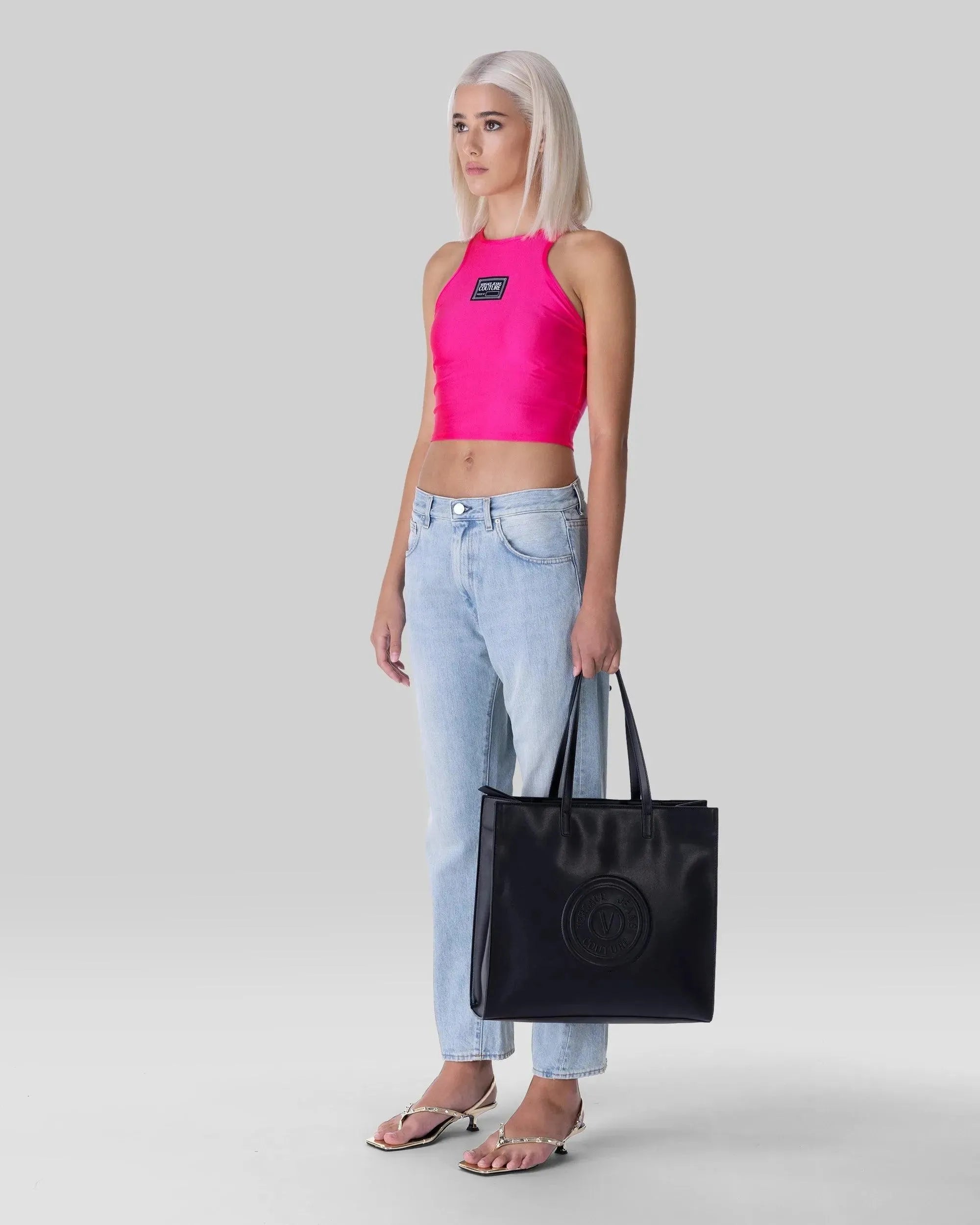 Cropped Patch Logo Tank Top - DIHSAN