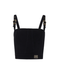 Buckle Strap Denim Tank Top - DIHSAN