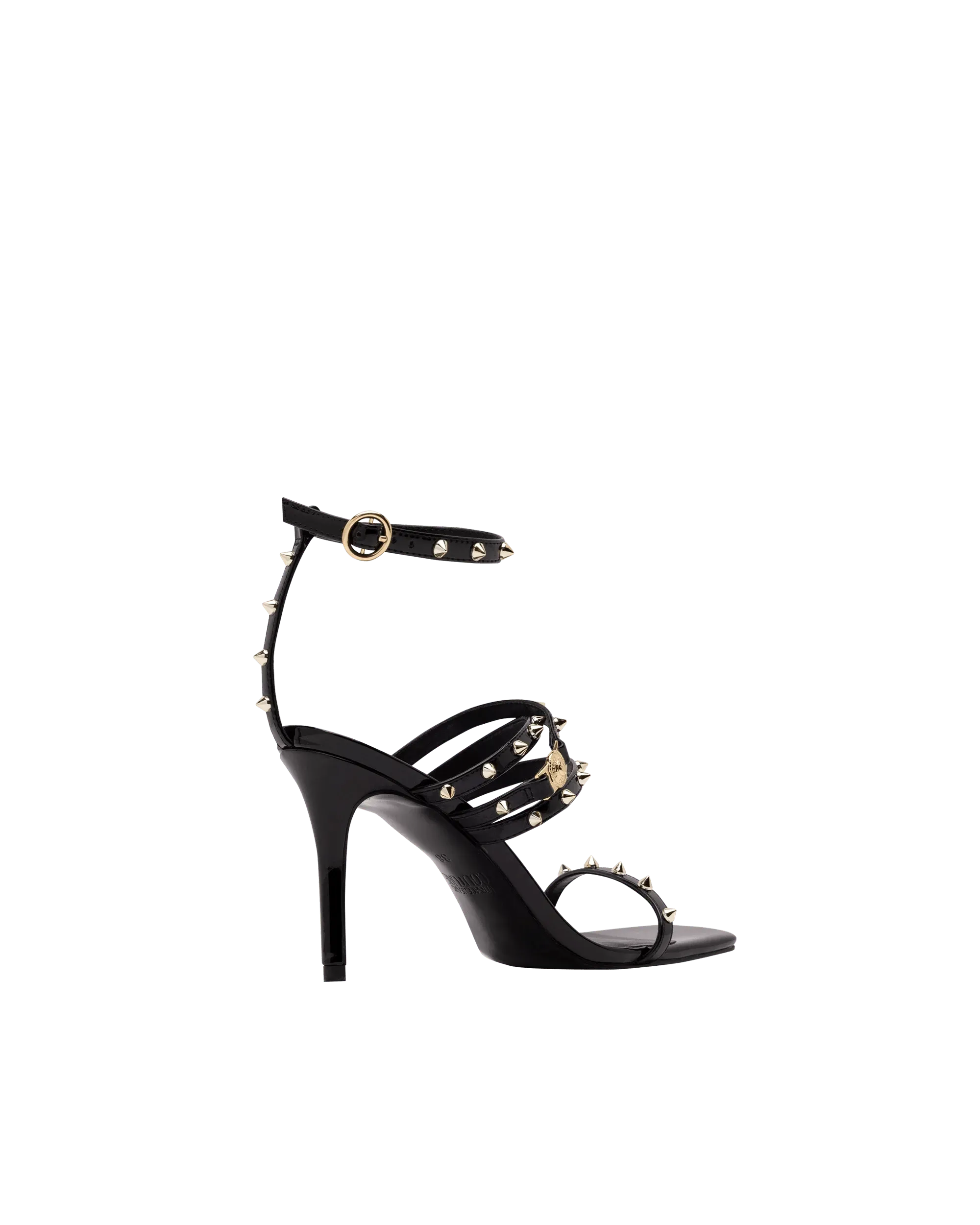 Studded Ankle Strap Sandals - DIHSAN