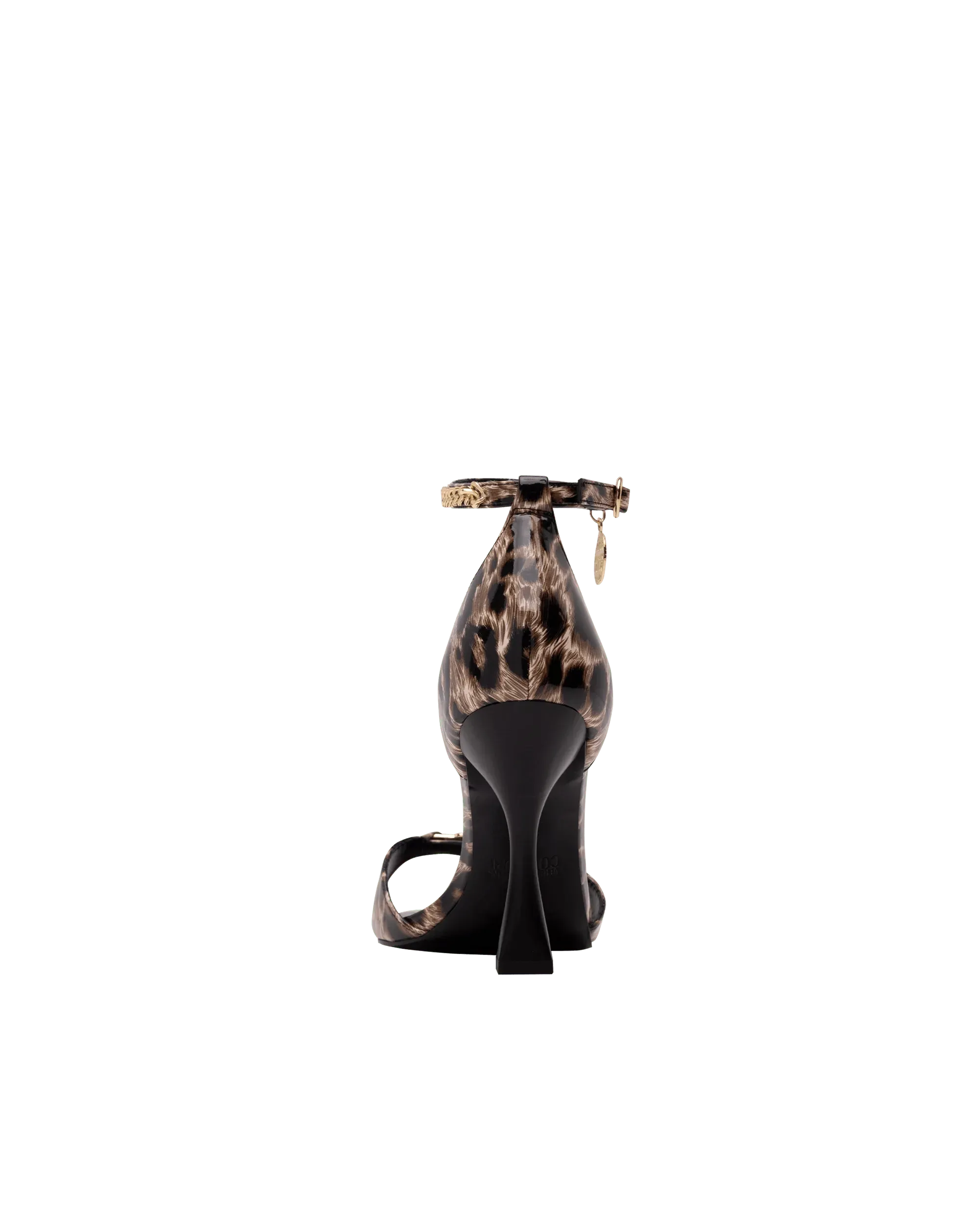 Leopard Print Ankle Chain Sandals - DIHSAN