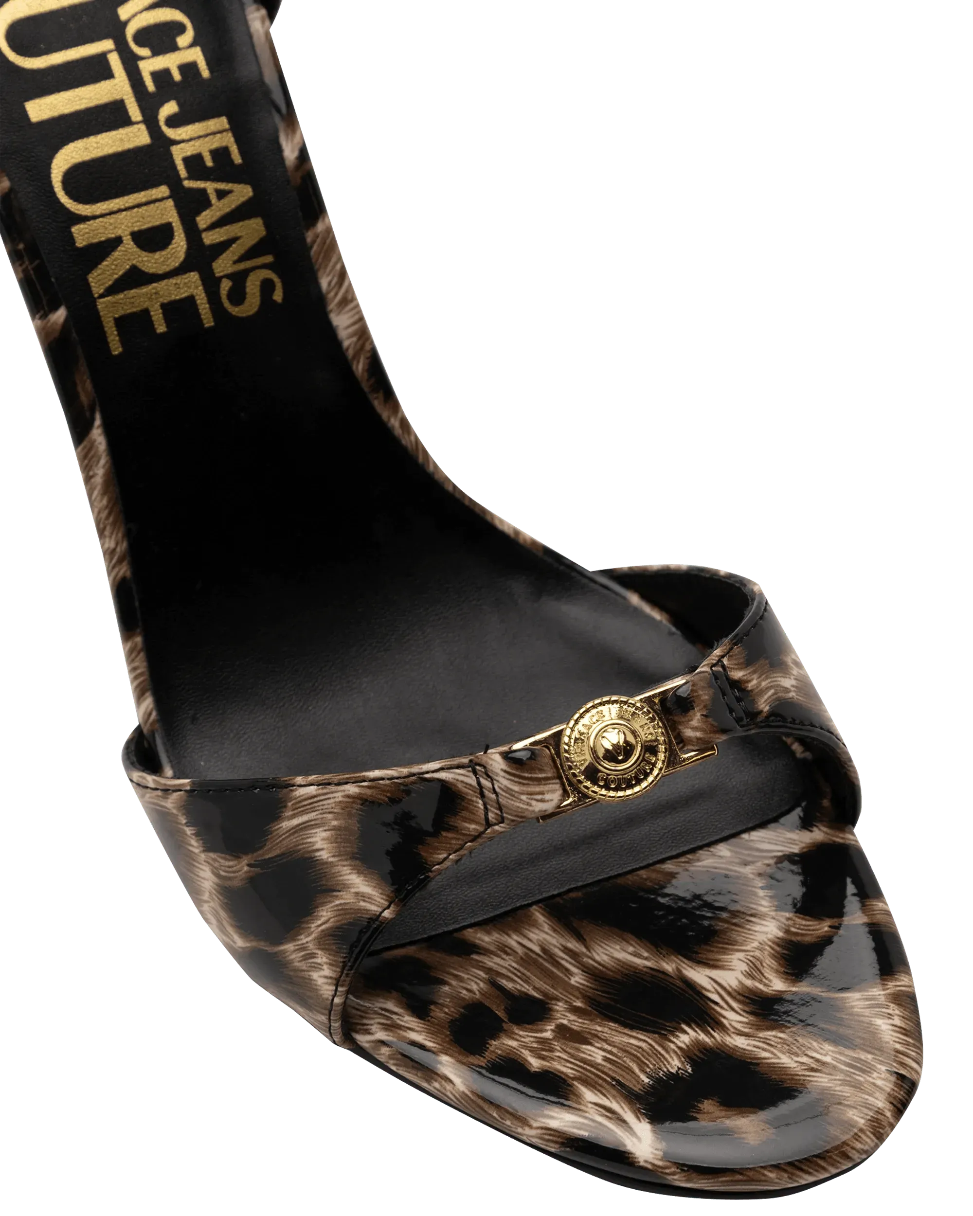 Leopard Print Ankle Chain Sandals - DIHSAN