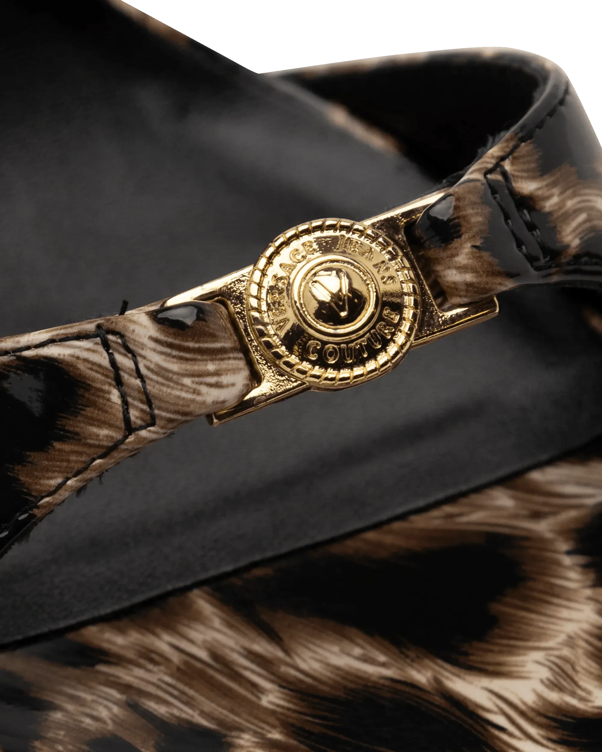 Leopard Print Ankle Chain Sandals - DIHSAN