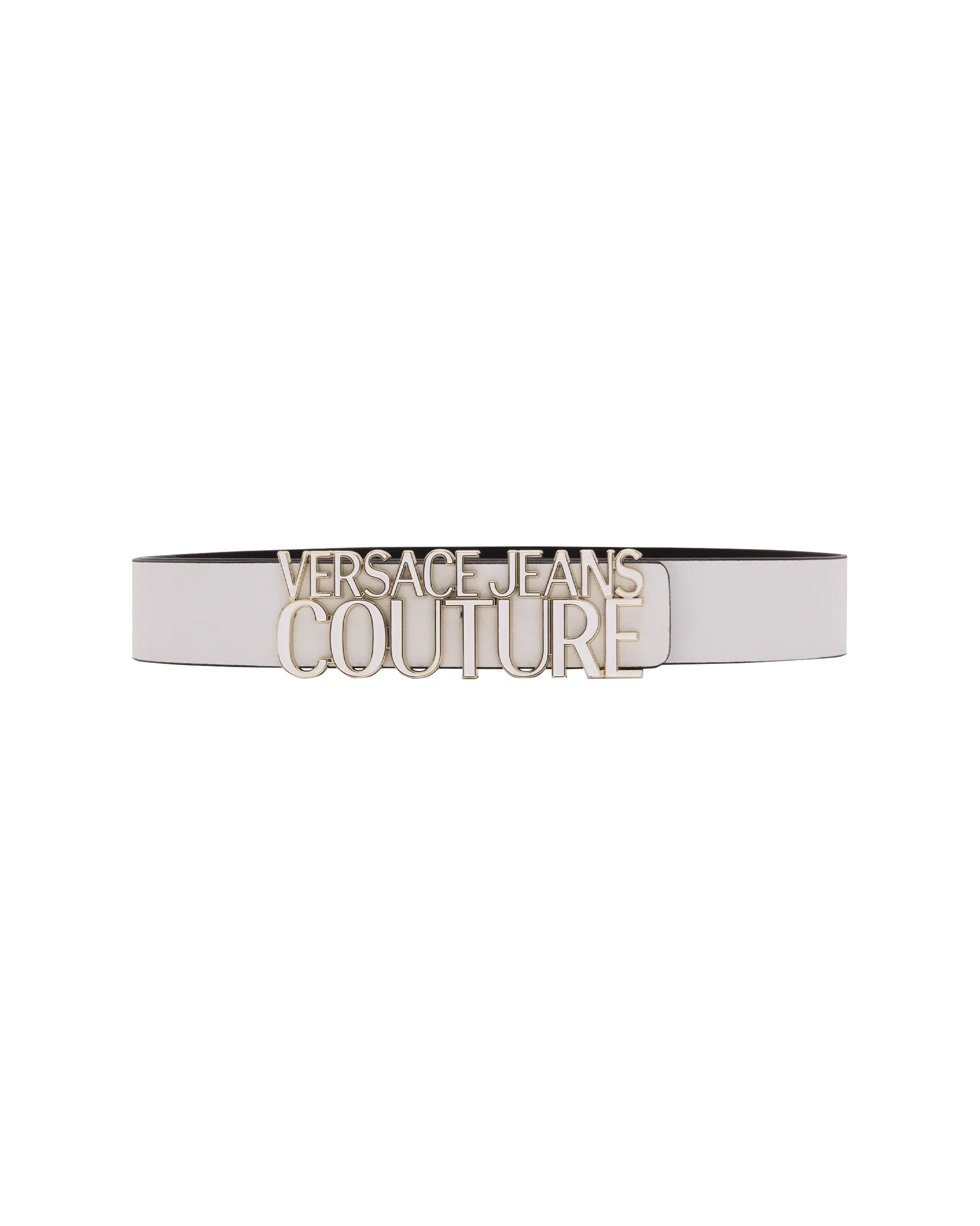 Leather Belt With Gold Trim Logo - DIHSAN