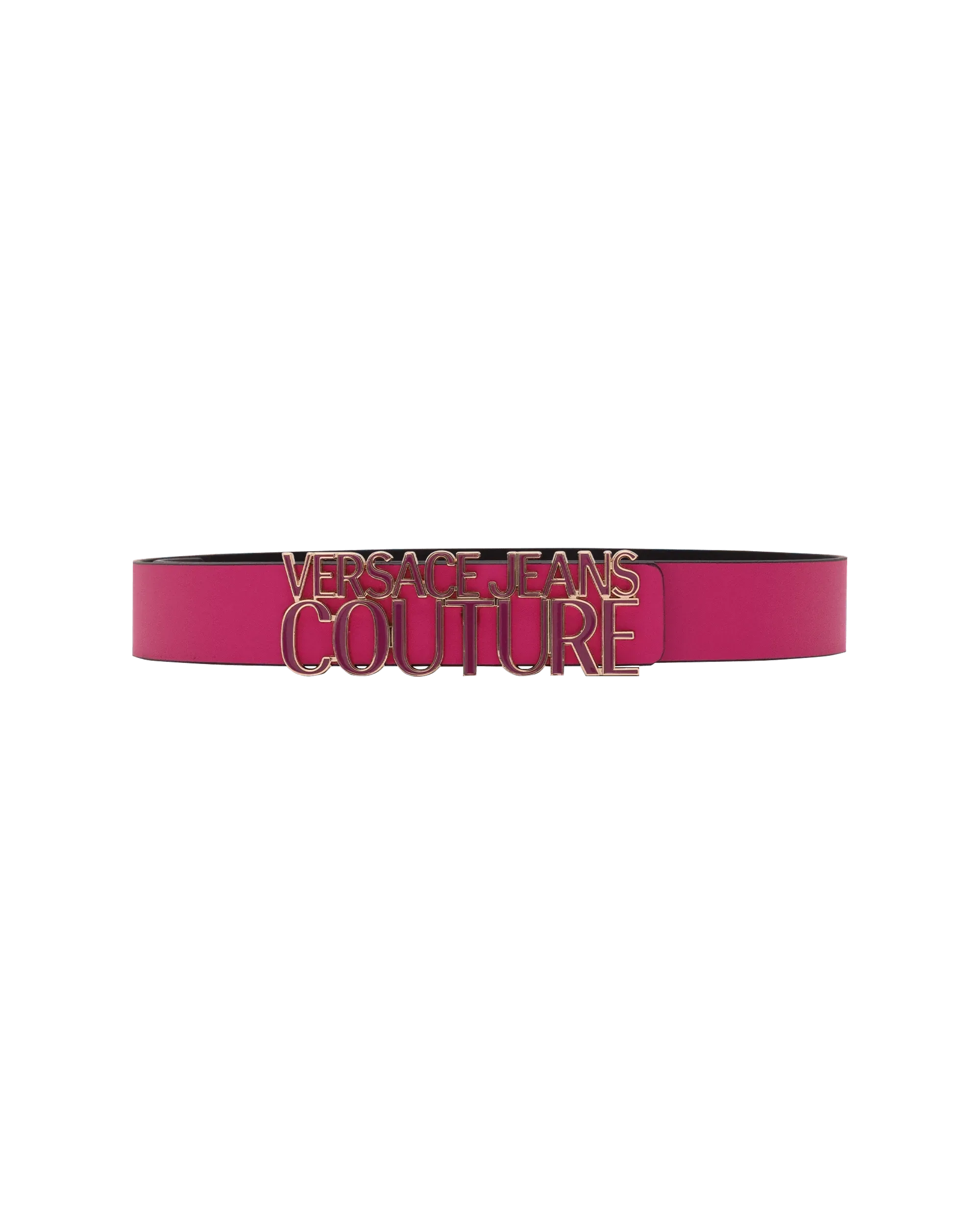 Leather Belt With Gold Trim Logo - DIHSAN