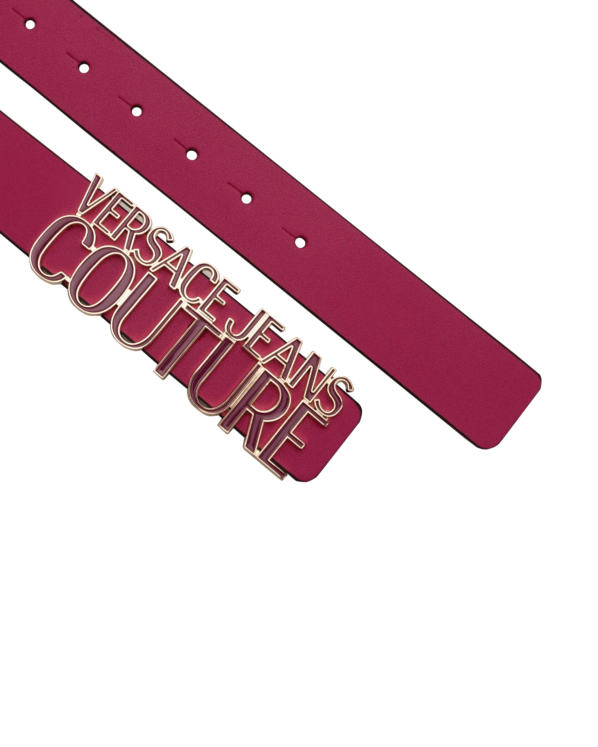 Leather Belt With Gold Trim Logo - DIHSAN