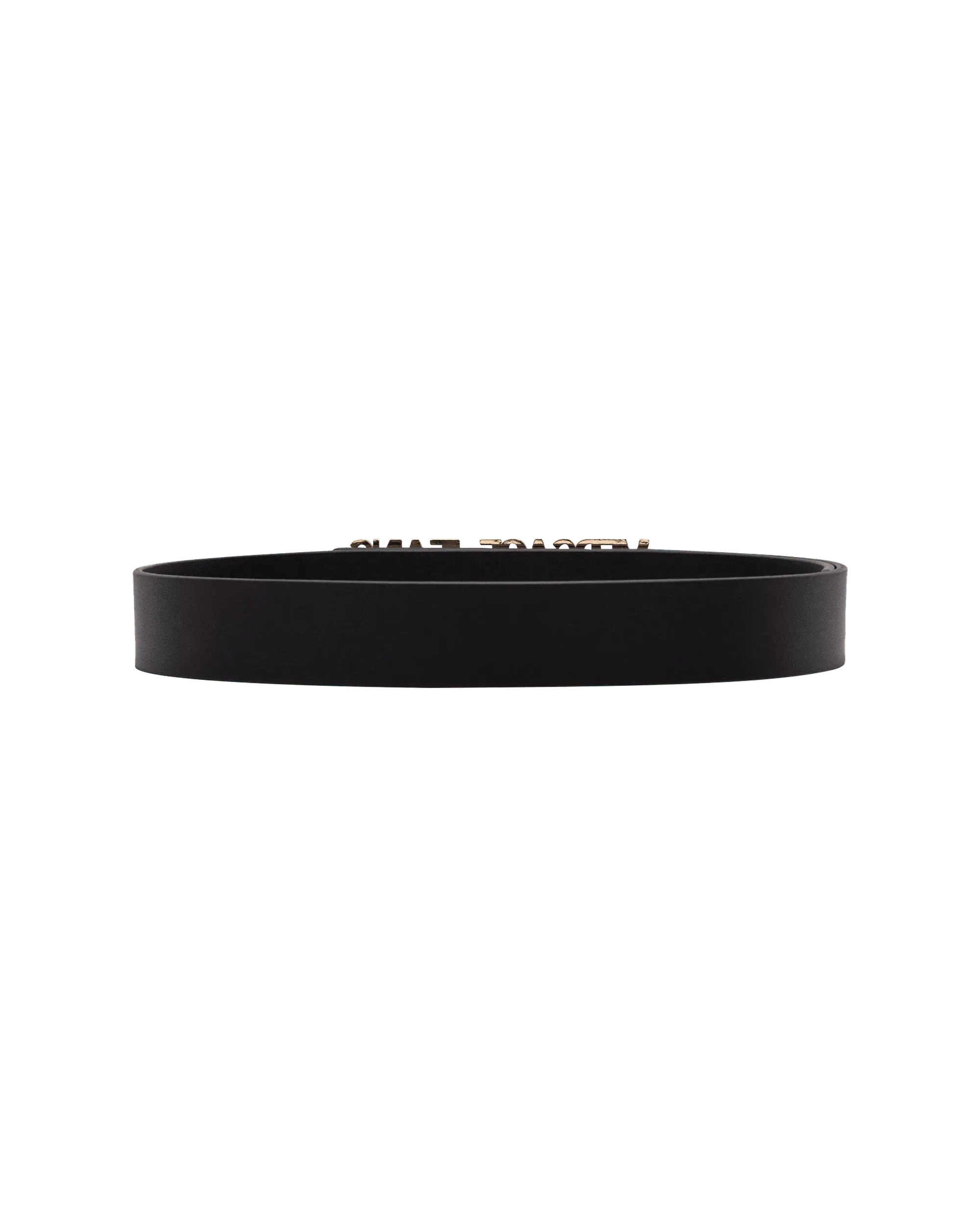 Leather Belt With Crystal Detailed Logo - DIHSAN